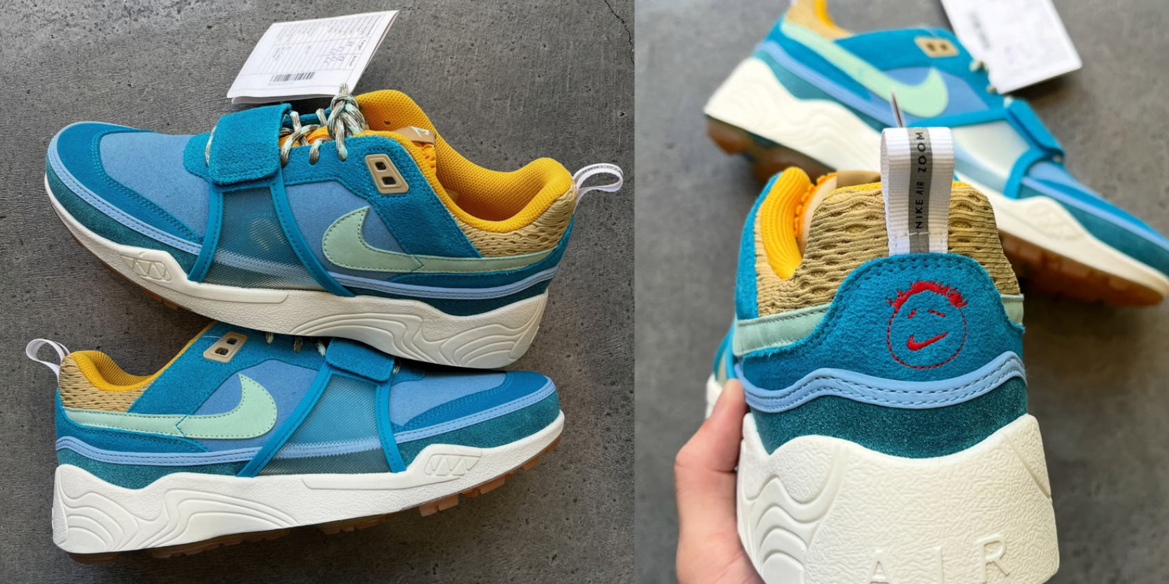 Travis Scott x Nike Zoom Field Jaxx Sample Surfaces in Ocean Blue and Yellow
