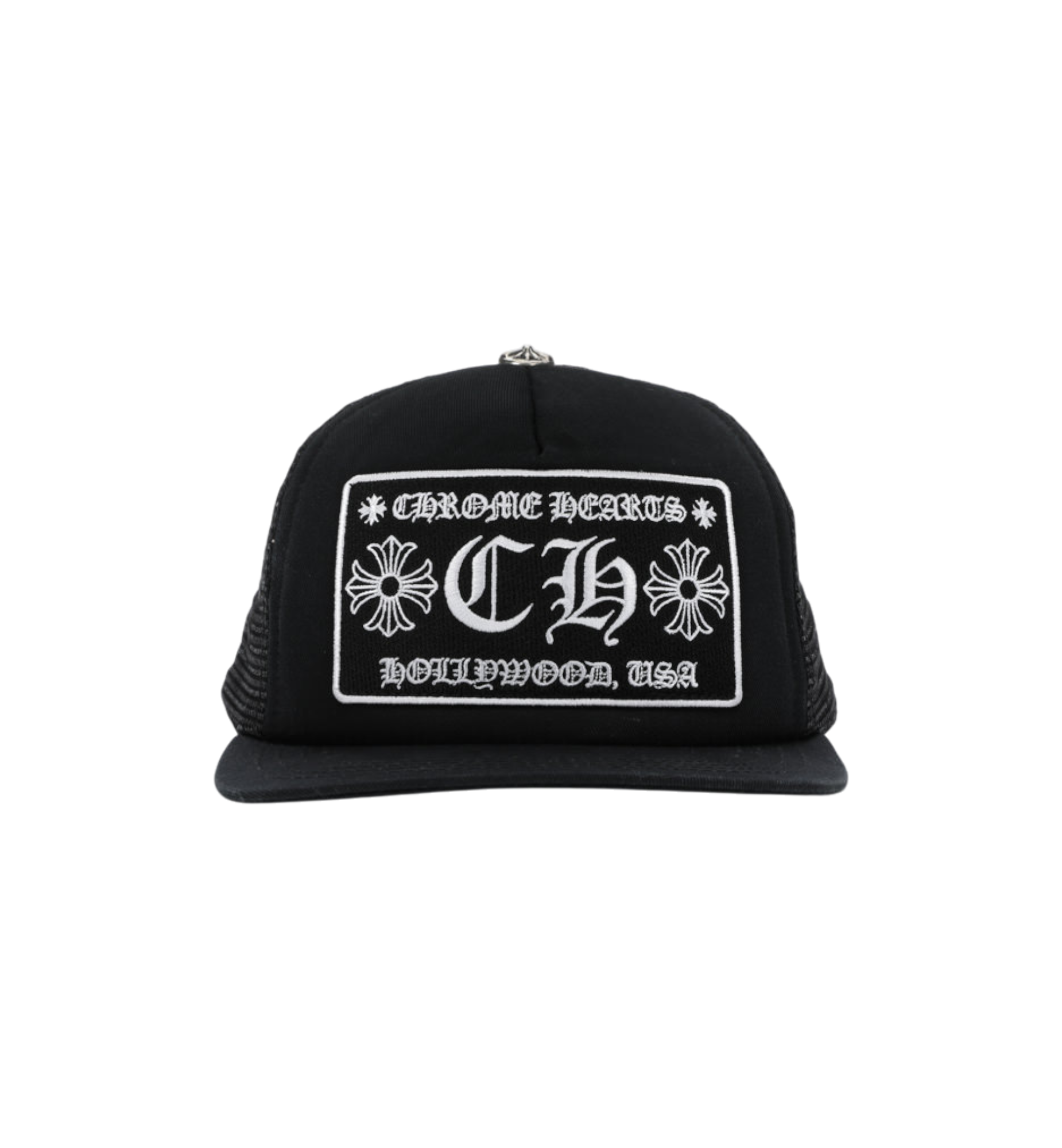 Chrome Hearts CH Hollywood Trucker Hat "Black/Black"