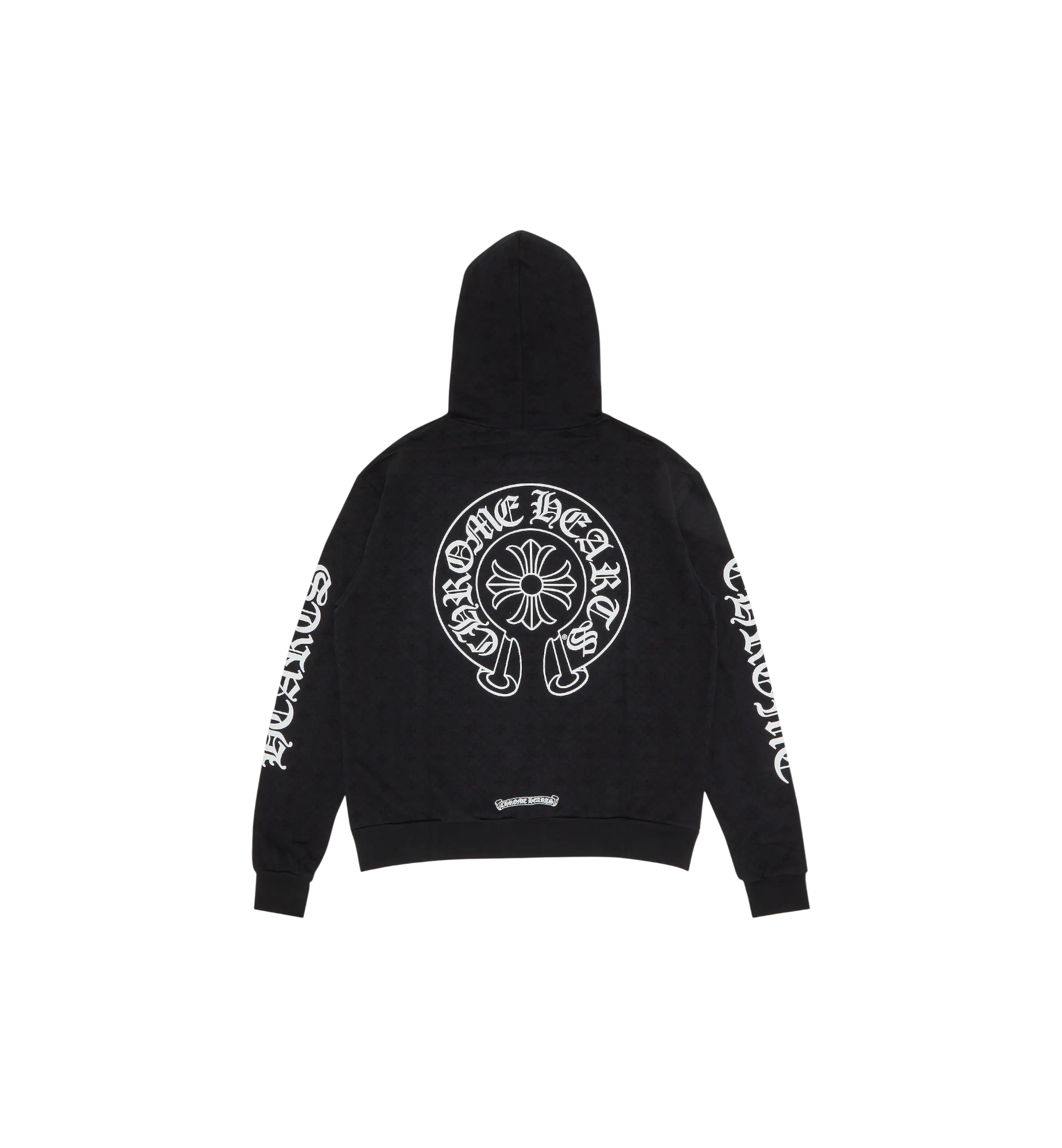 Chrome Hearts Plus Cross All Over Print with Horseshoe Logo Hoodie "Black"