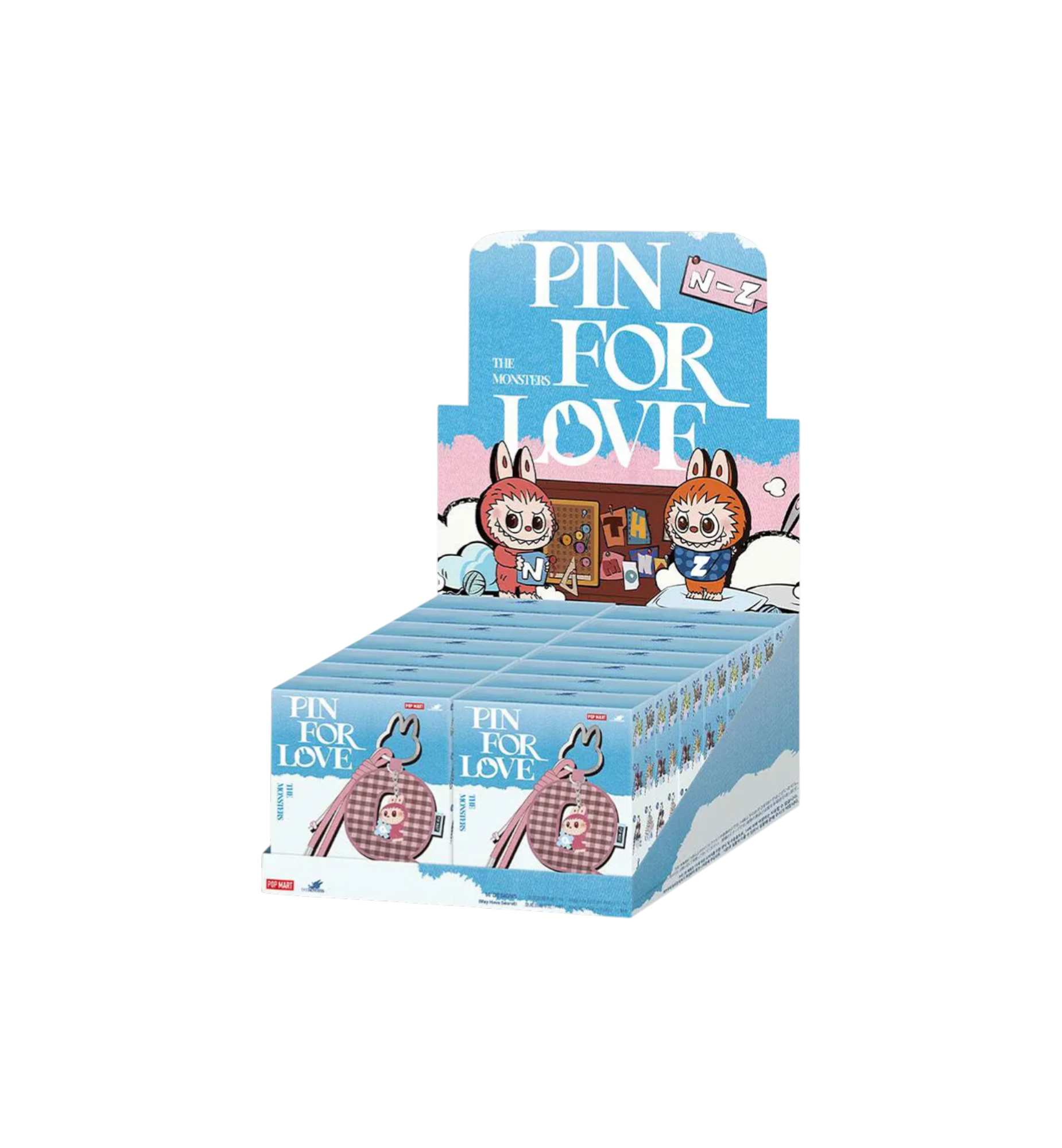 Pop Mart Labubu The Monsters Pin for Love Series Letter Pendant (N-Z) Case (14 Blind Box)