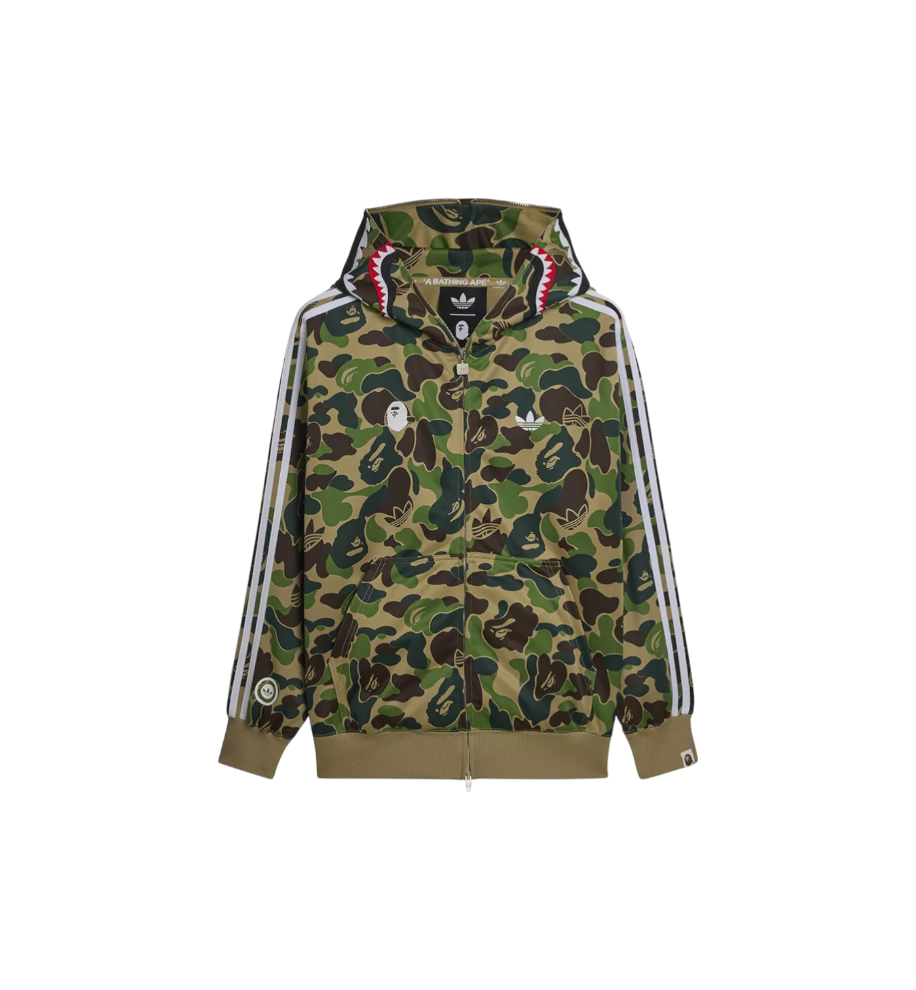Adidas x BAPE Relaxed Fit Track Camo Shark Full Zip Hoodie "Green"