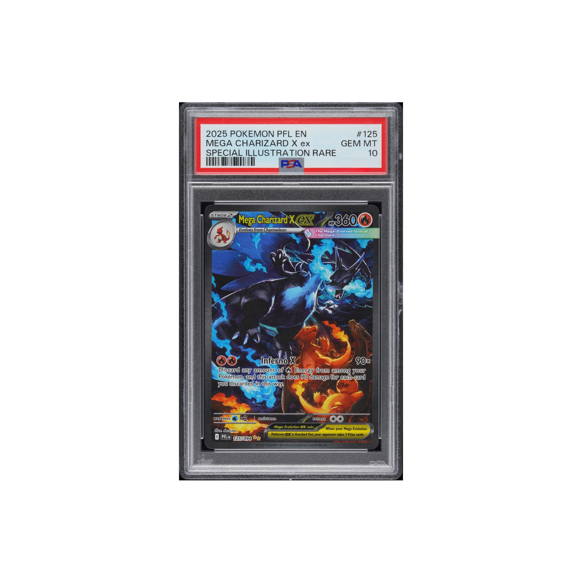 2025 Pokemon Phantasmal Flames Special Illustration Rare GEM MT 10 Mega Charizard X ex at Stashed UAE