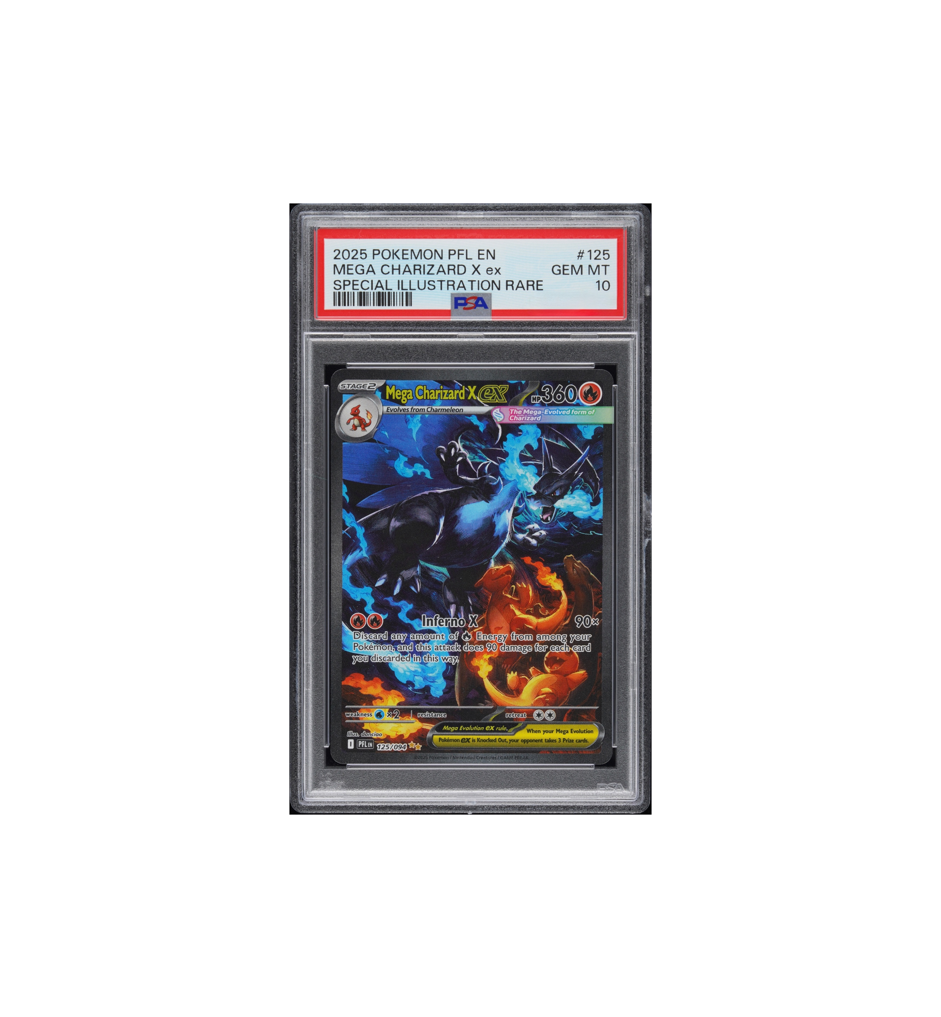 2025 Pokemon Phantasmal Flames Special Illustration Rare GEM MT 10 Mega Charizard X ex at Stashed UAE