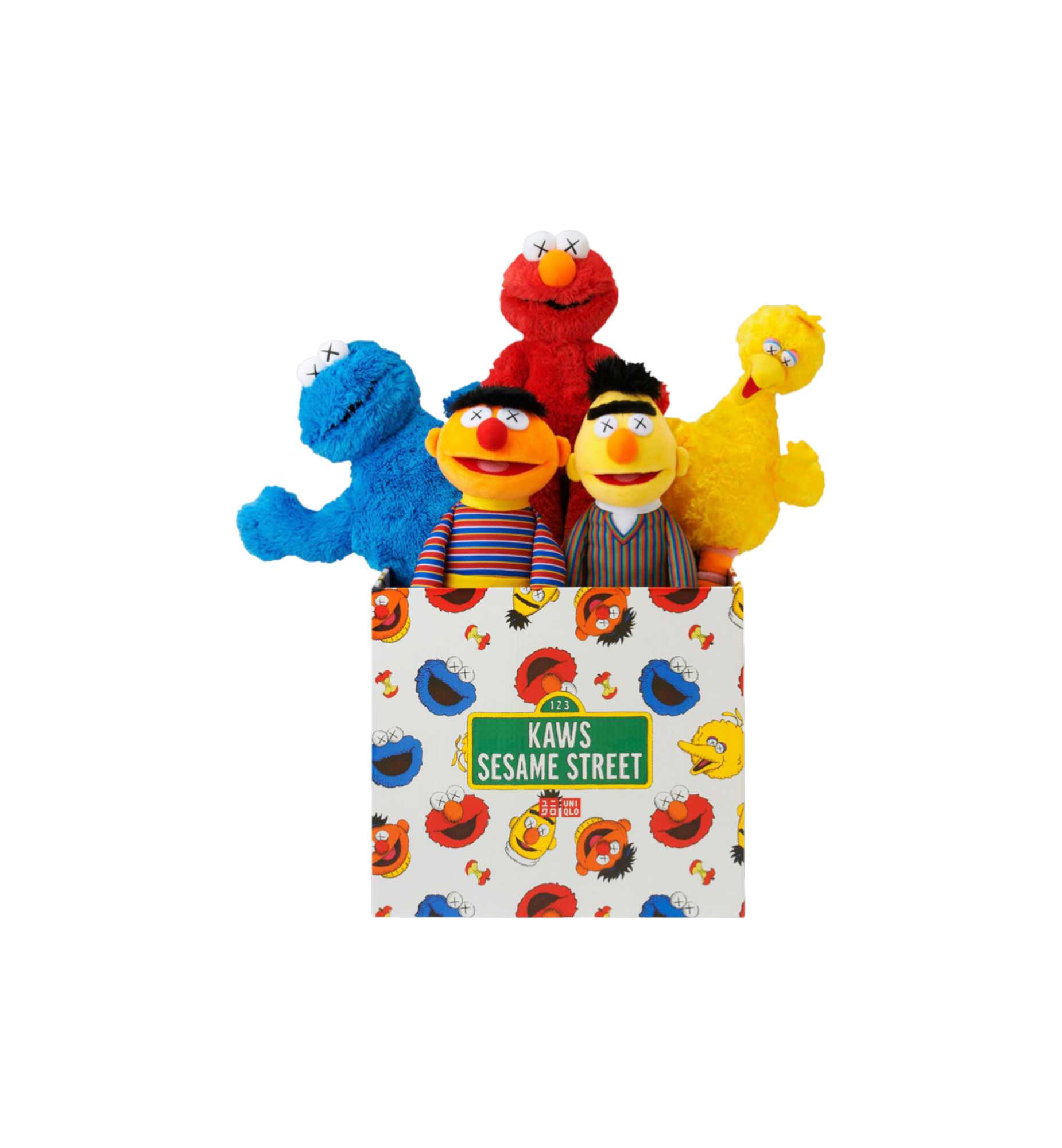 KAWS Sesame Street Uniqlo Plush Toy Complete Box Set "Multi"