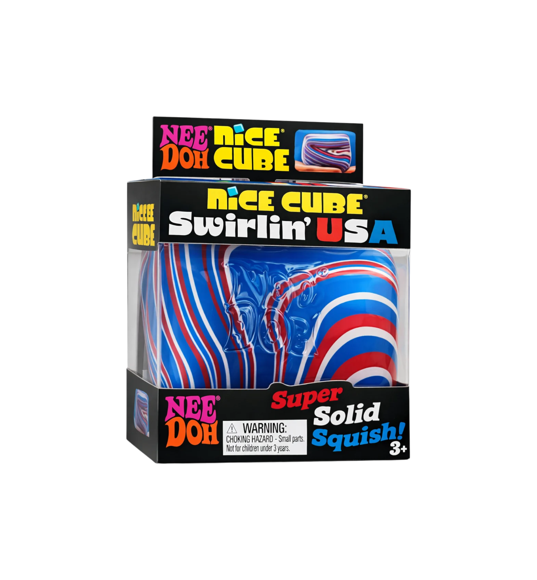 NeeDoh Swirlin USA Squishy Fidget Toy "Red/White/Blue"