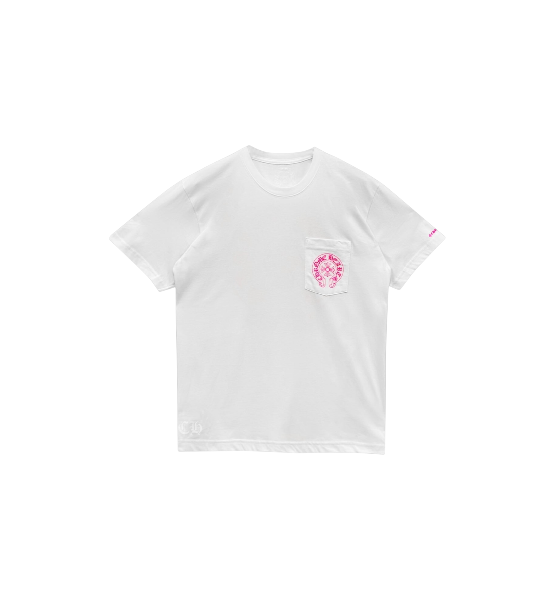 Chrome Hearts Pink Horseshoe Logo T-Shirt "White"
