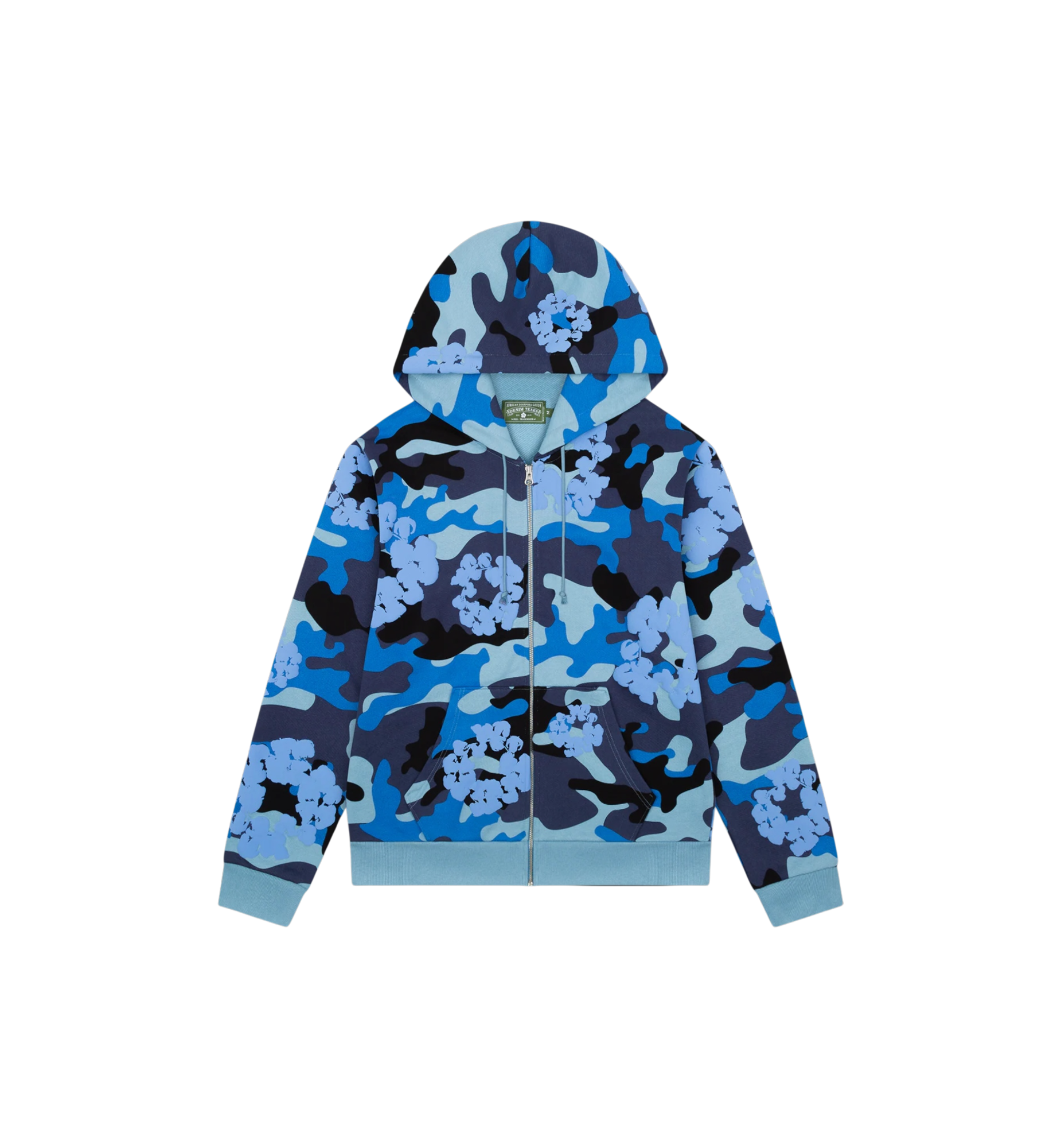 Denim Tears The Cotton Wreath Zip Sweatshirt "Blue Camo"