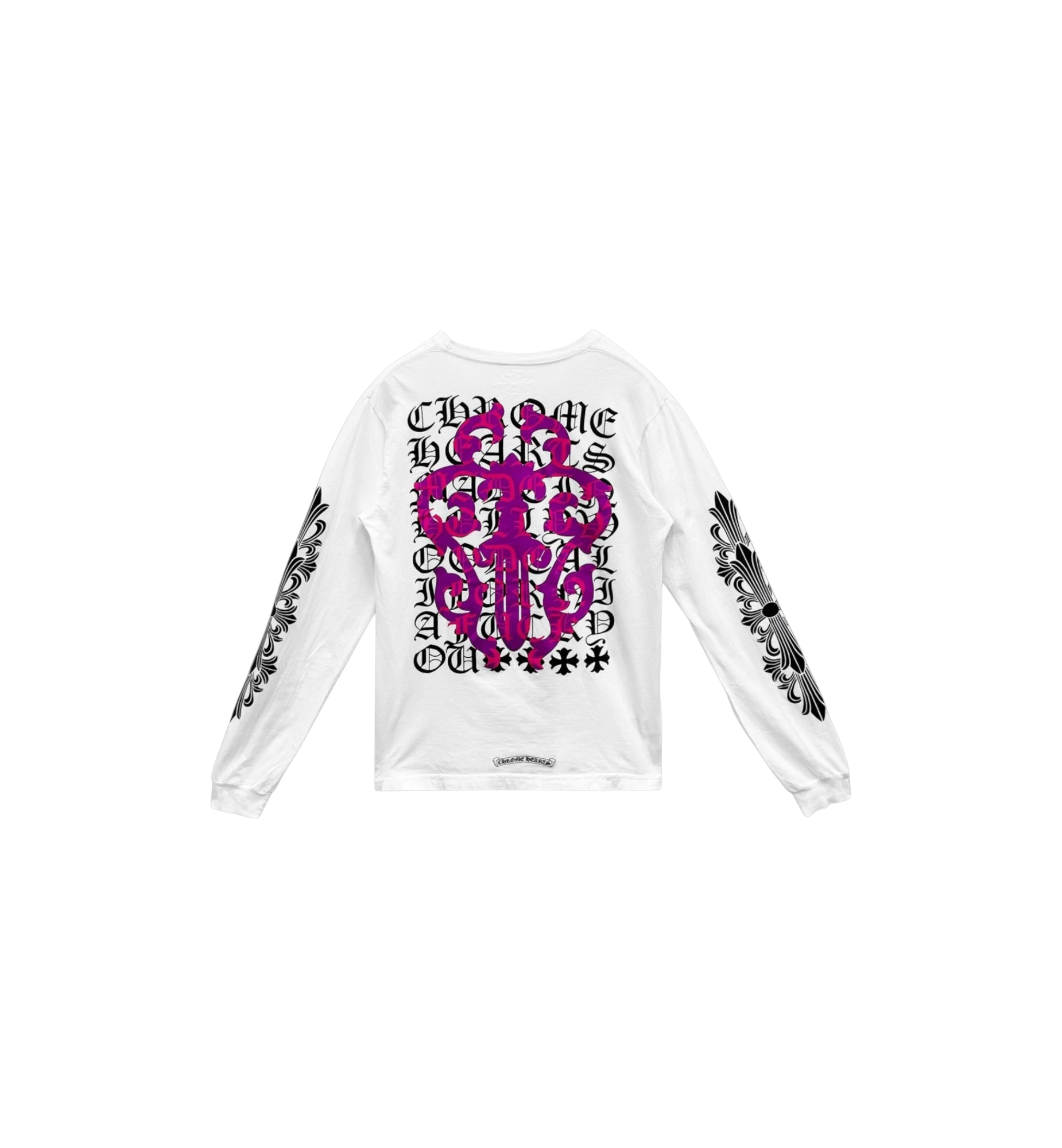 Chrome Hearts Eye Chart Dagger L/S T-Shirt "White/Pink"
