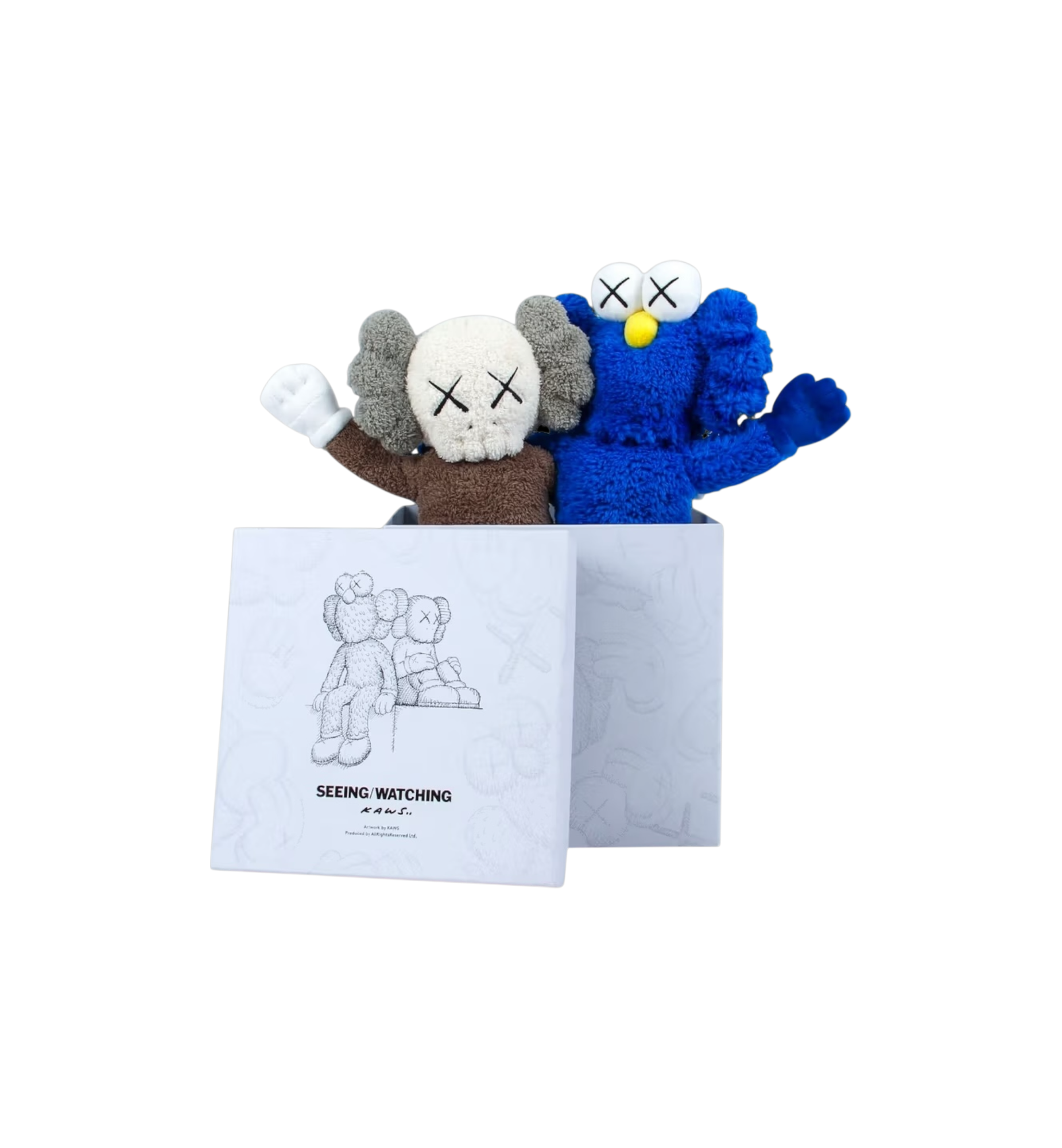 KAWS Seeing/Watching Plush "Grey/Blue"