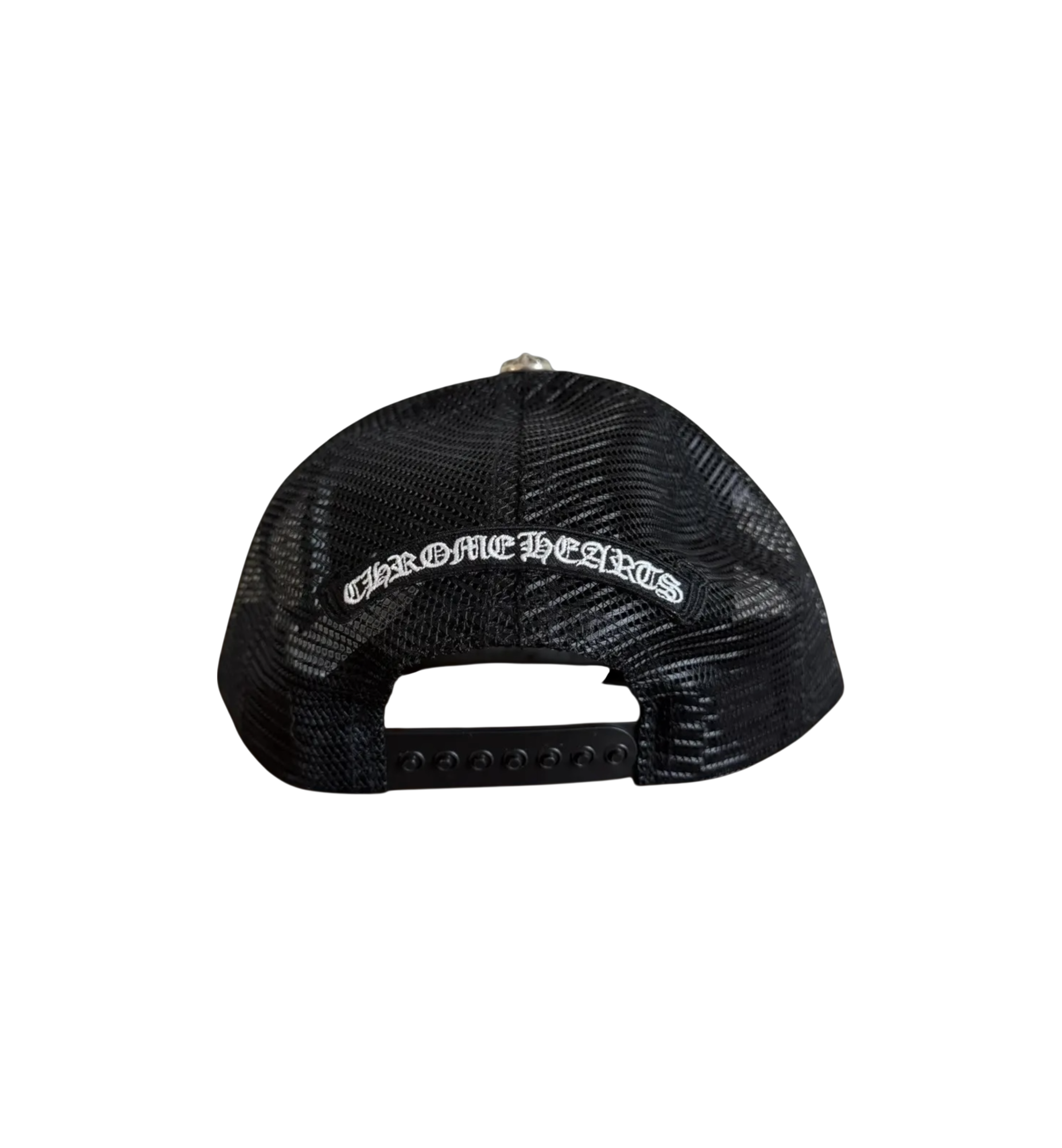 Chrome Hearts Triple Cross Cemetery Trucker Hat "Black/Black"