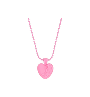 Chrome Hearts Floral Heart Silicone Necklace "Pink"