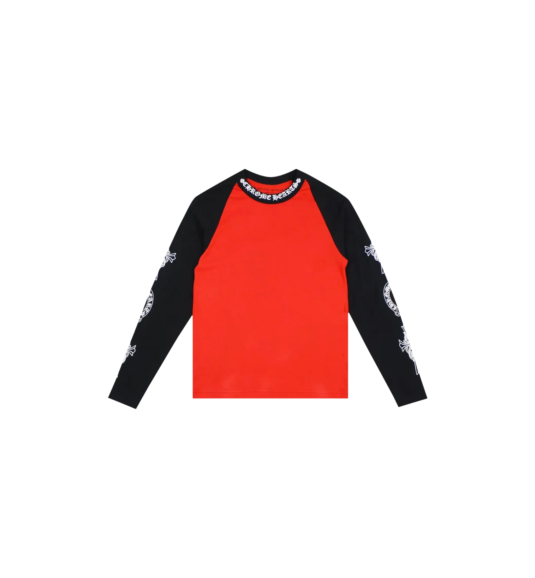 Chrome Hearts Neck Logo Baseball L/S T-Shirt "Red/Black"