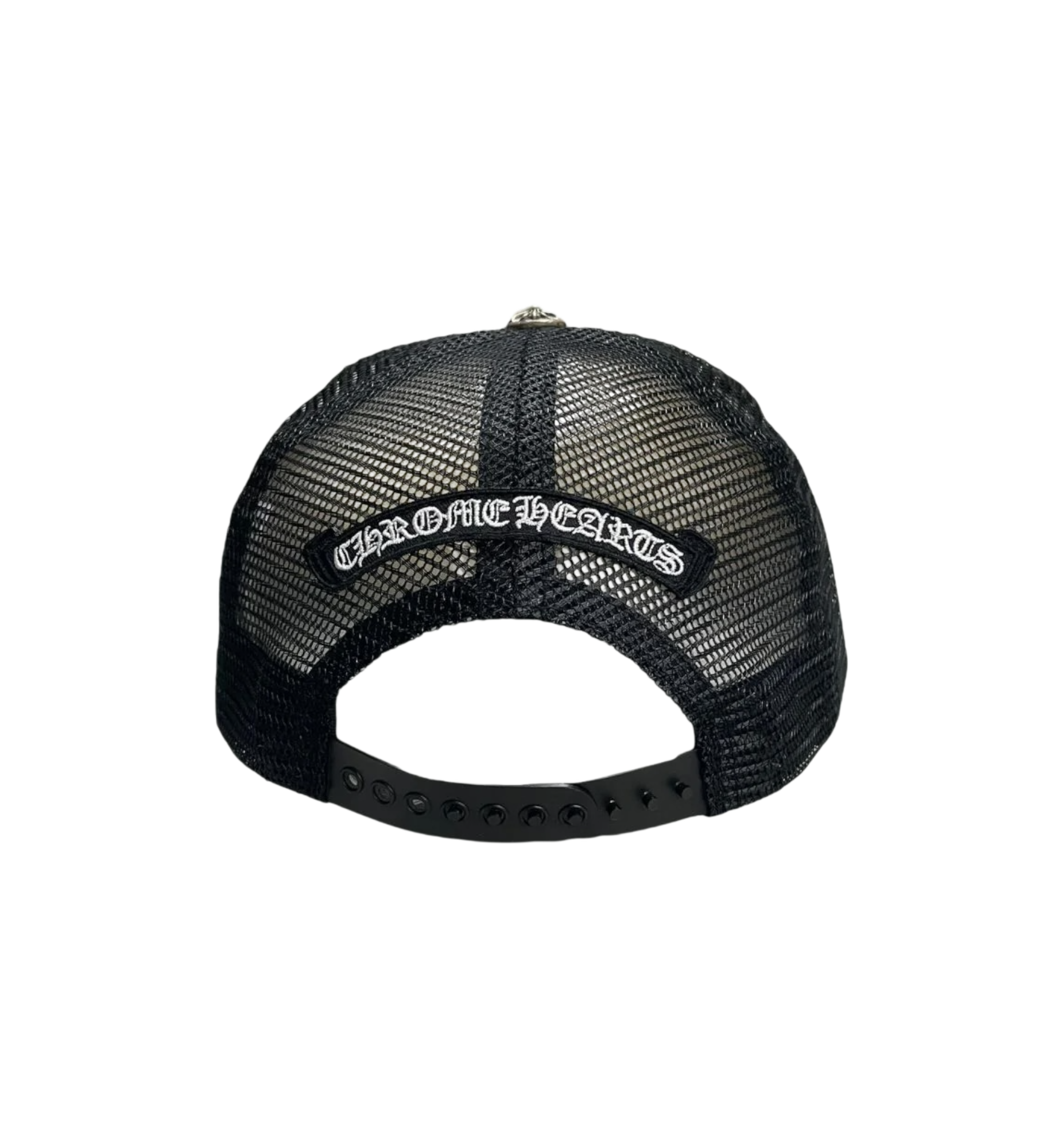 Chrome Hearts Hollywood Cross King Taco Trucker Cap "Black/White"