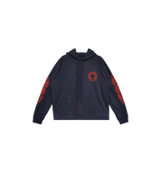 Chrome Hearts Horseshoe Floral Hoodie "Navy/Red"