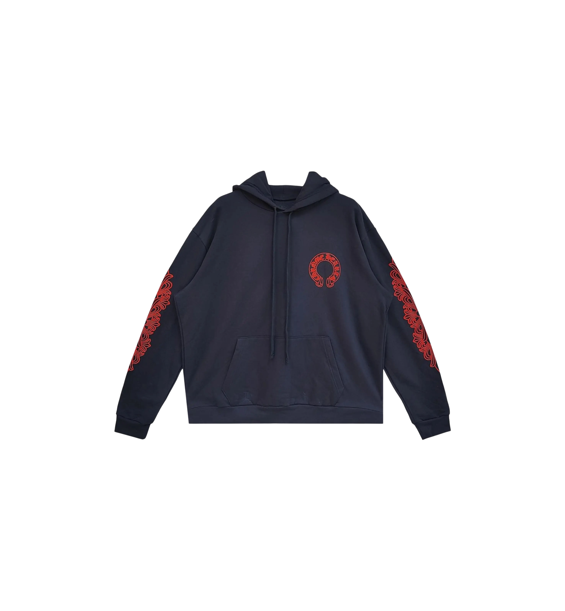 Chrome Hearts Horseshoe Floral Hoodie "Navy/Red"