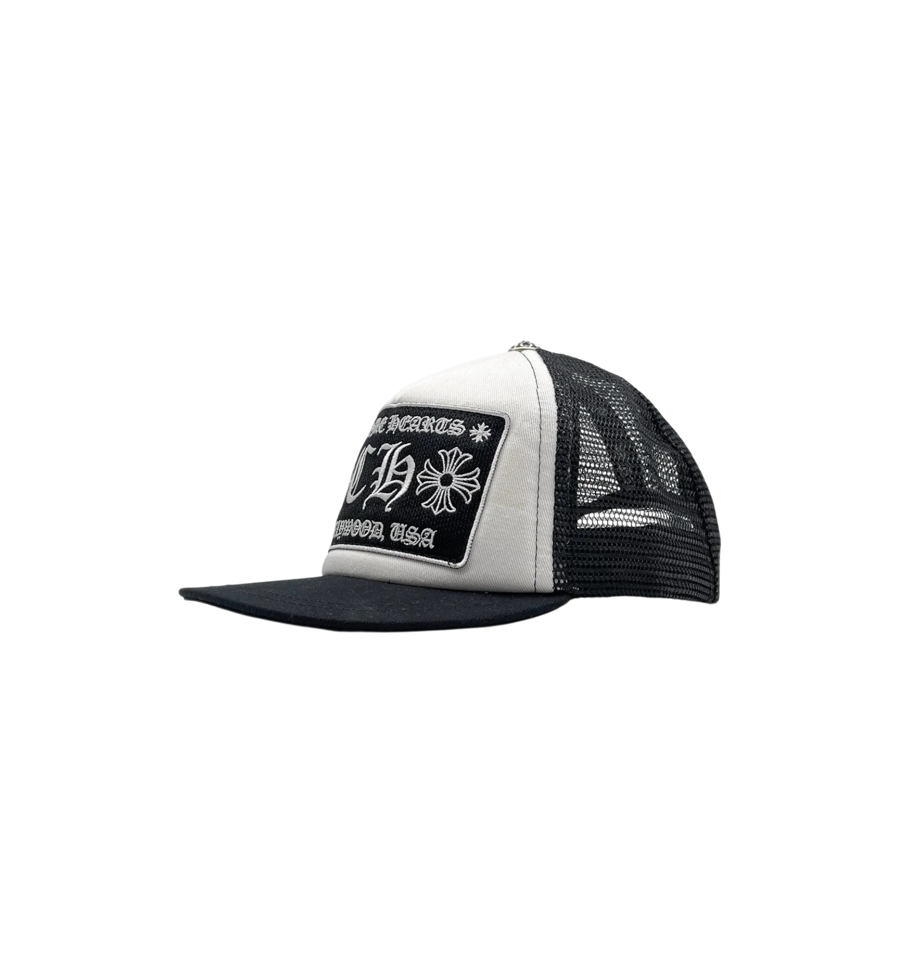 Chrome Hearts CH Hollywood Trucker Hat "Black/White"