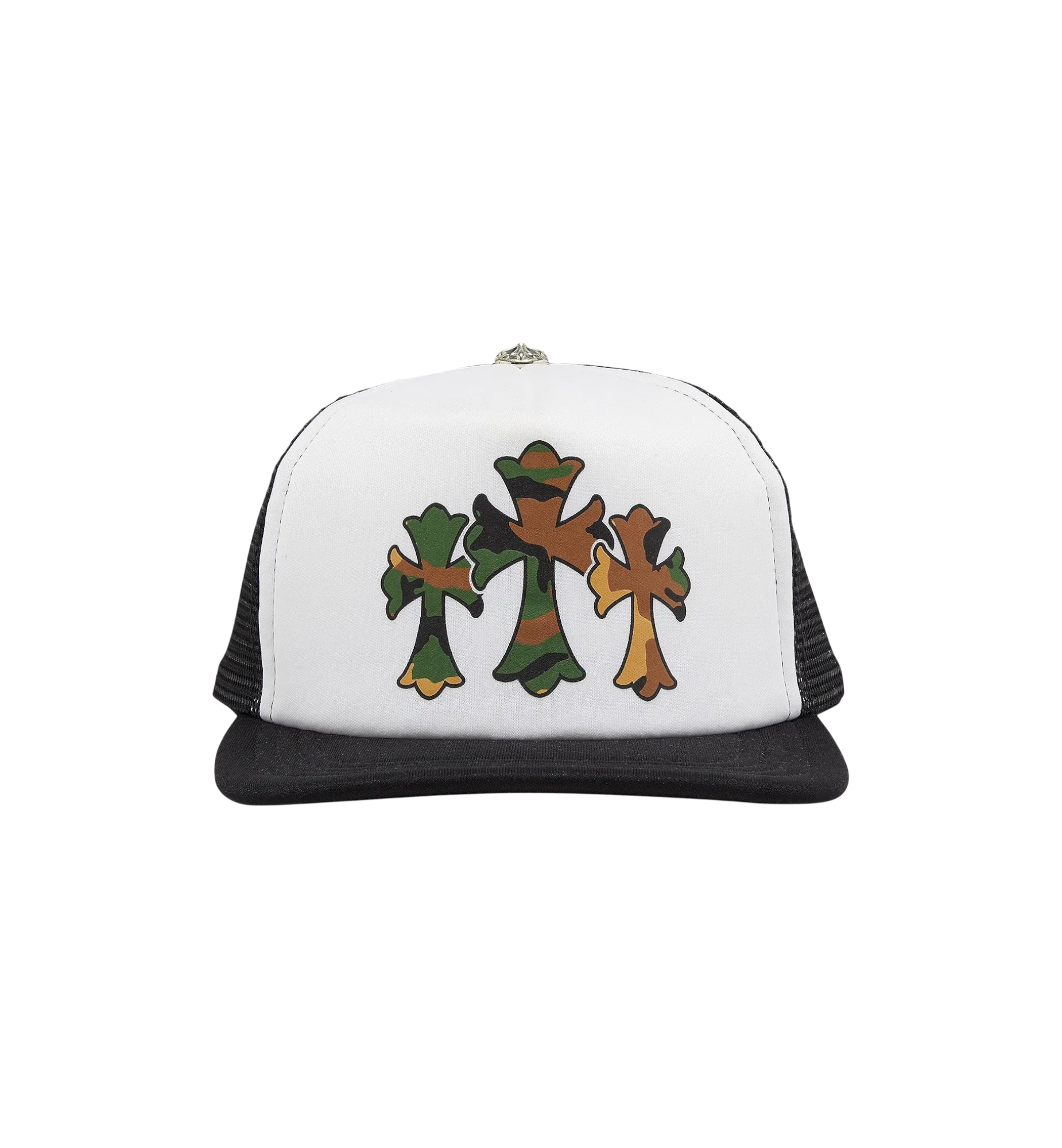 Chrome Hearts Triple Cross Trucker Hat "Black/White"
