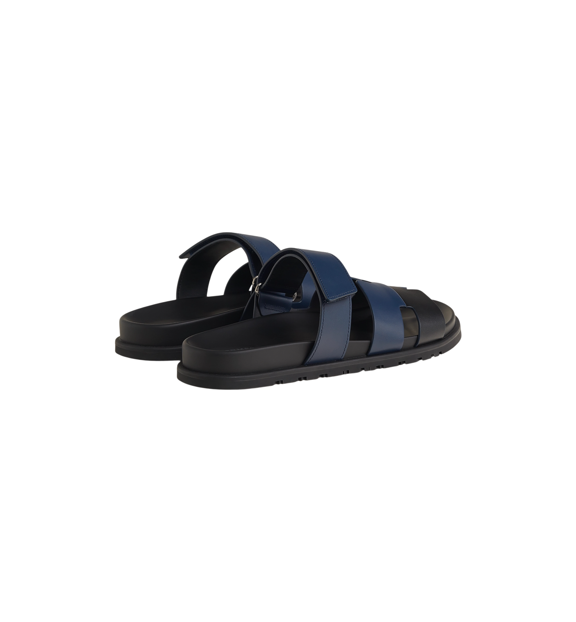 Hermes Chypre Sandal "Bleu Obscur/Noir"