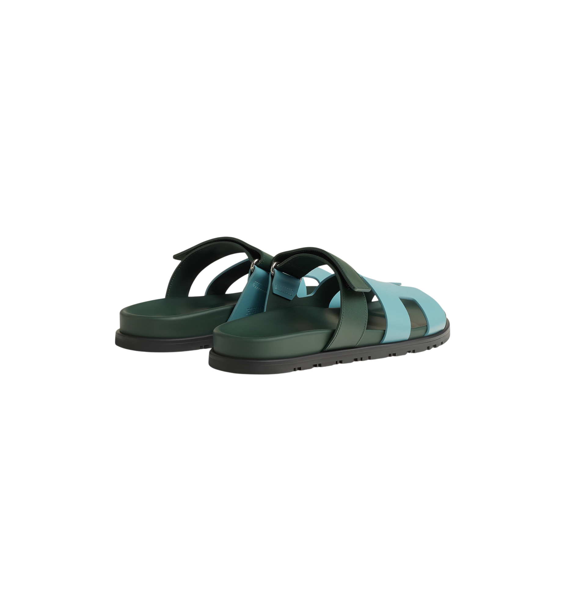 Hermes Chypre Sandal "Bleu Citadin/Vert Bouteille"