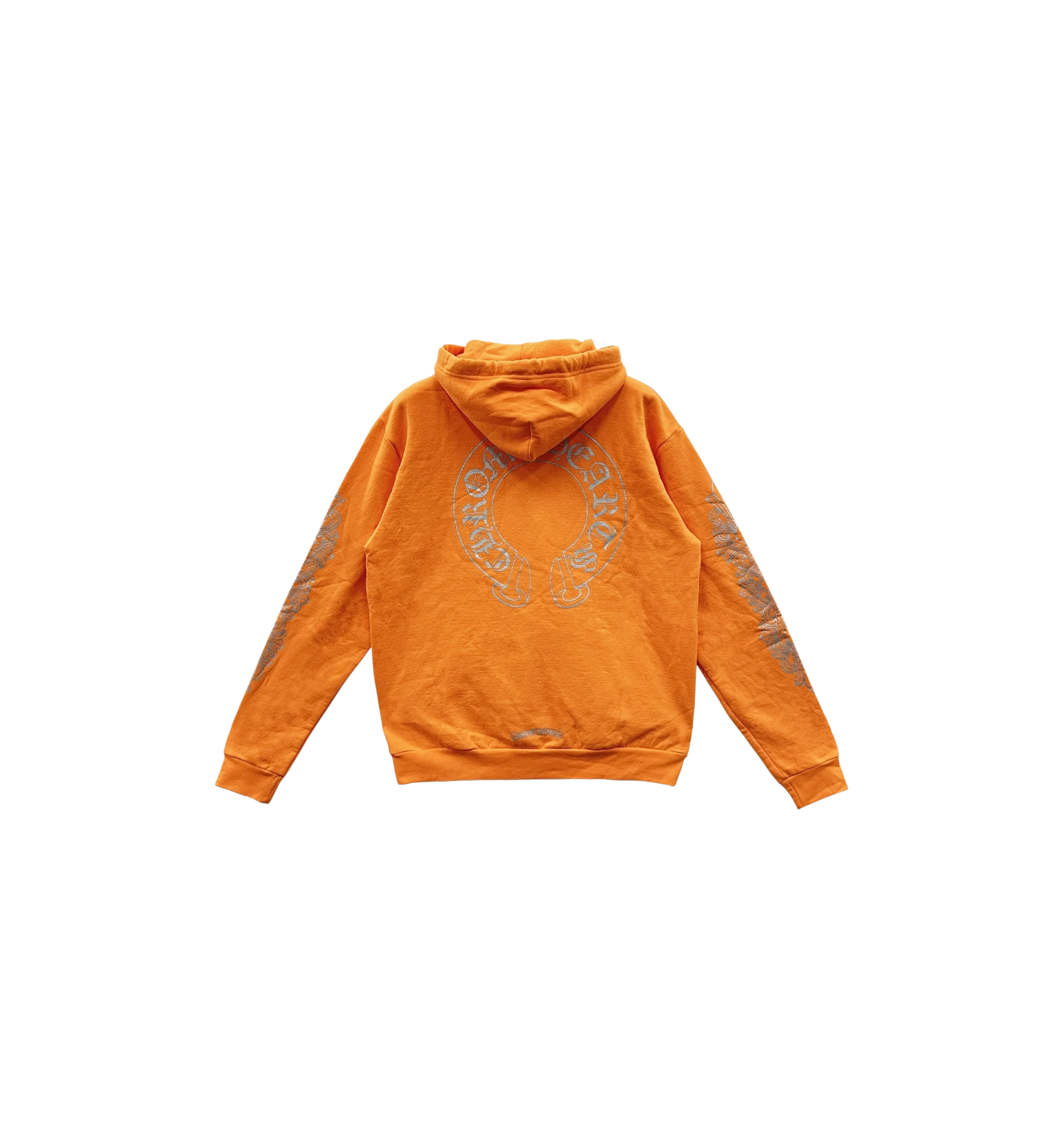 Chrome Hearts Glitter Horseshoe Logo Hoodie "Orange"