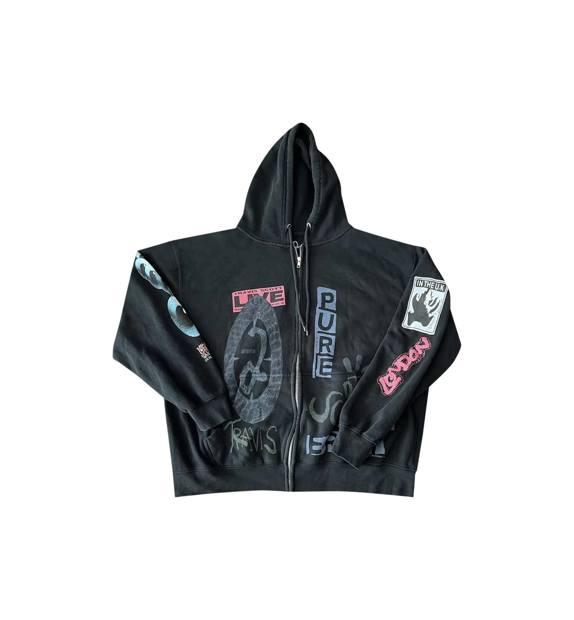 Travis Scott O2 Pure Zip Up Hoodie "Black"