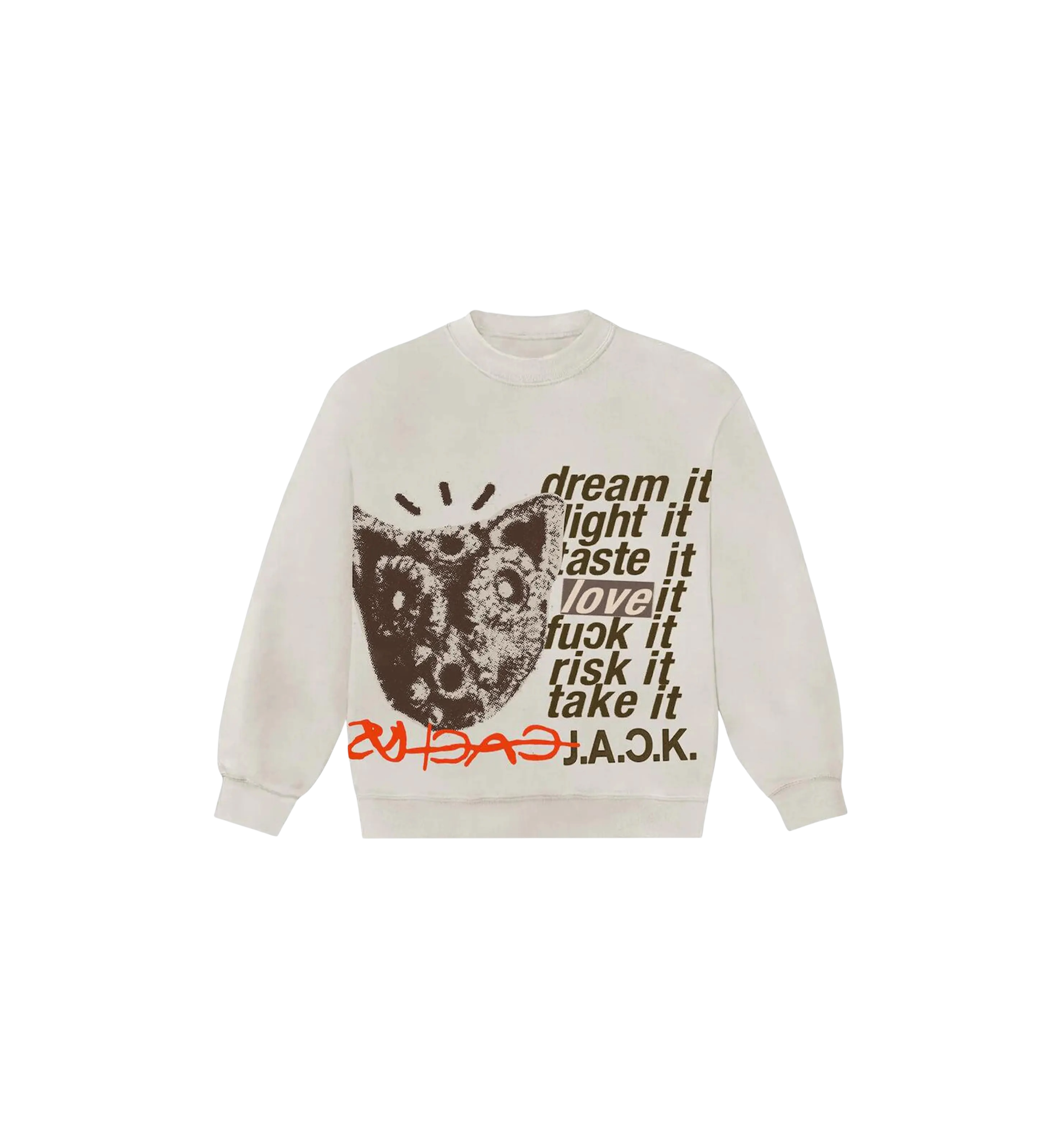 Travis Scott D.L.T.L.F.R.T. Crewneck "Cream"
