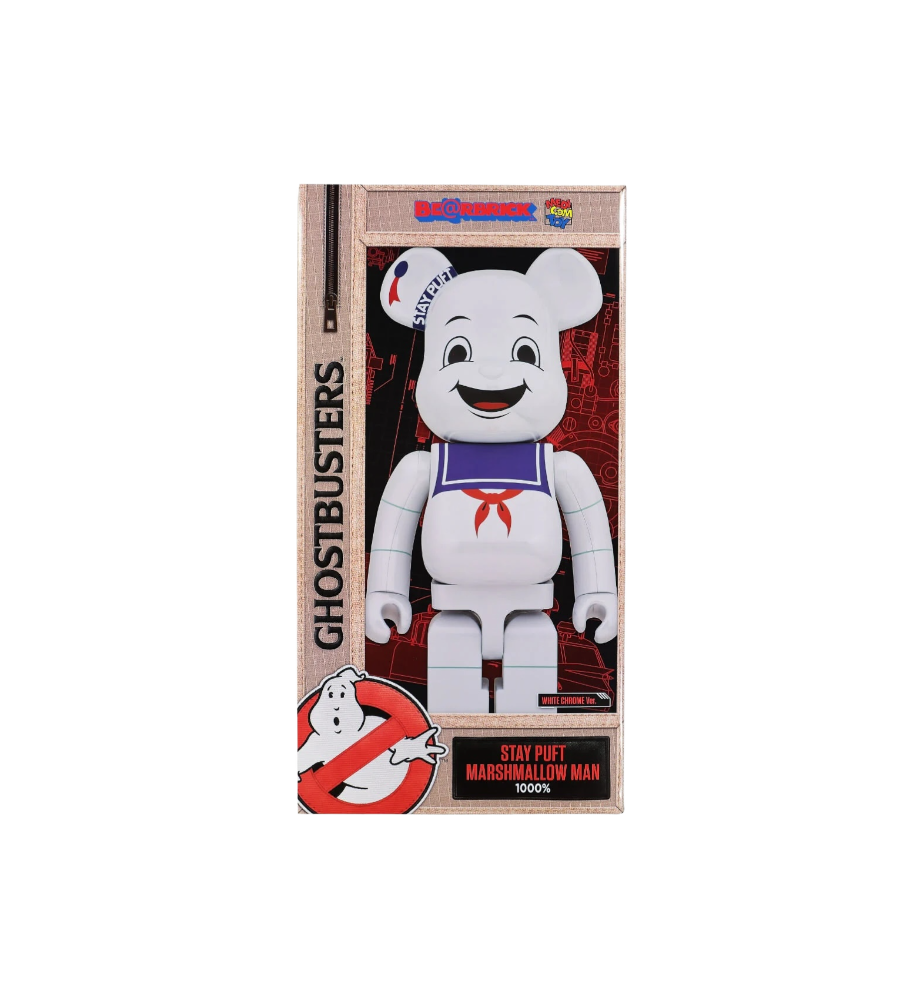 BE@RBRICK x Ghostbusters Stay Puft Marshmellow Man 1000% "White Chrome"