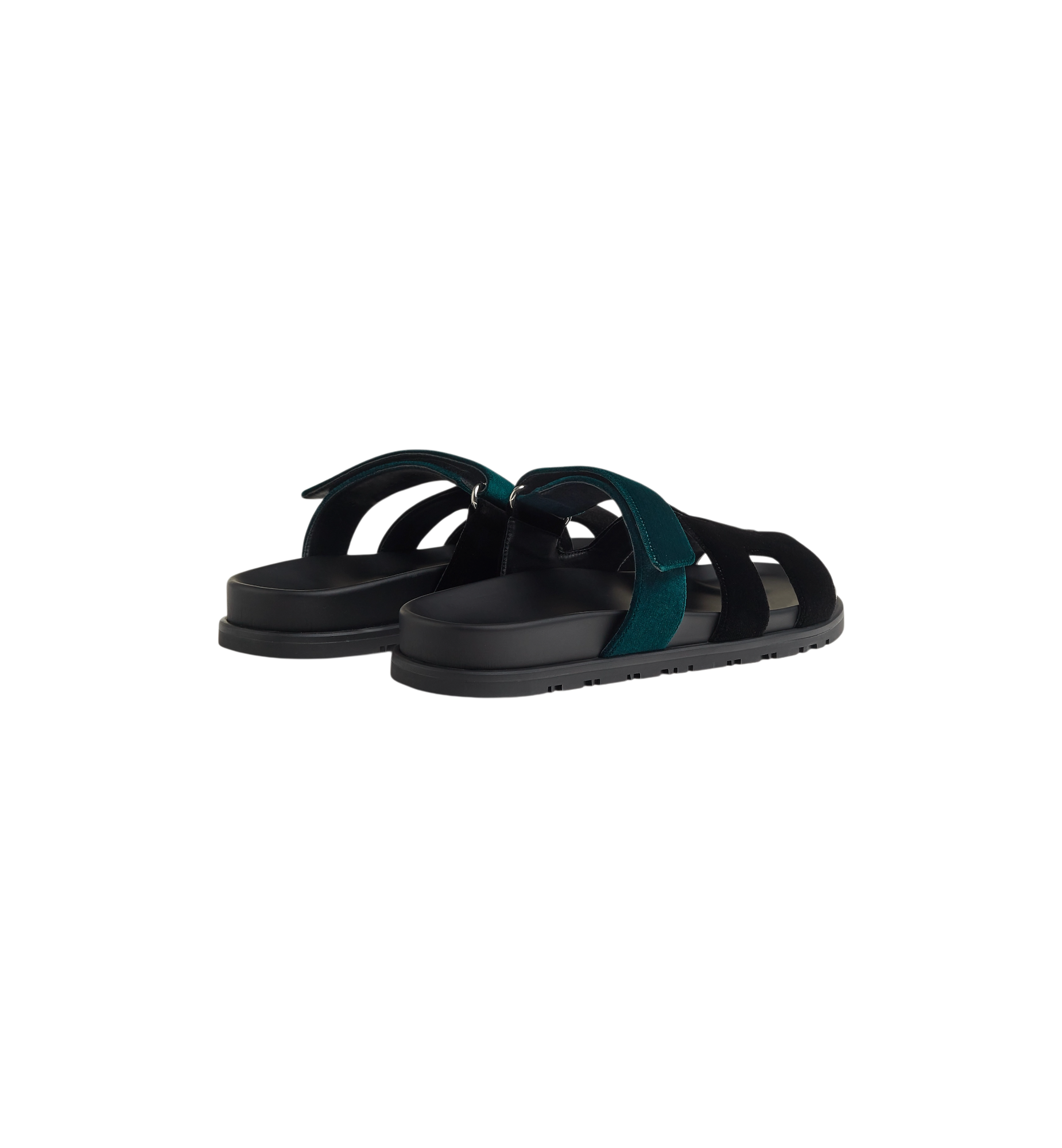 Hermes Chypre Sandal "Noir/Vert Mousse"