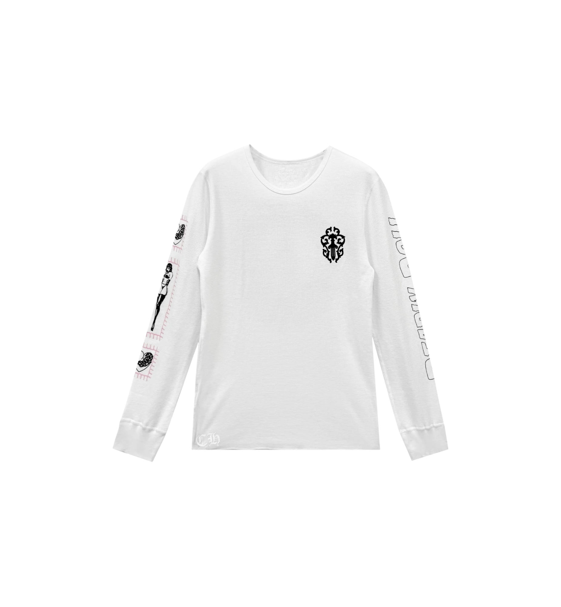 Chrome Hearts Deadly Doll Horseshoe Waffle Thermal L/S T-Shirt "White"