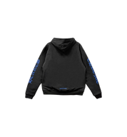 Chrome Hearts Blue Script Zip Up Hoodie "Black"