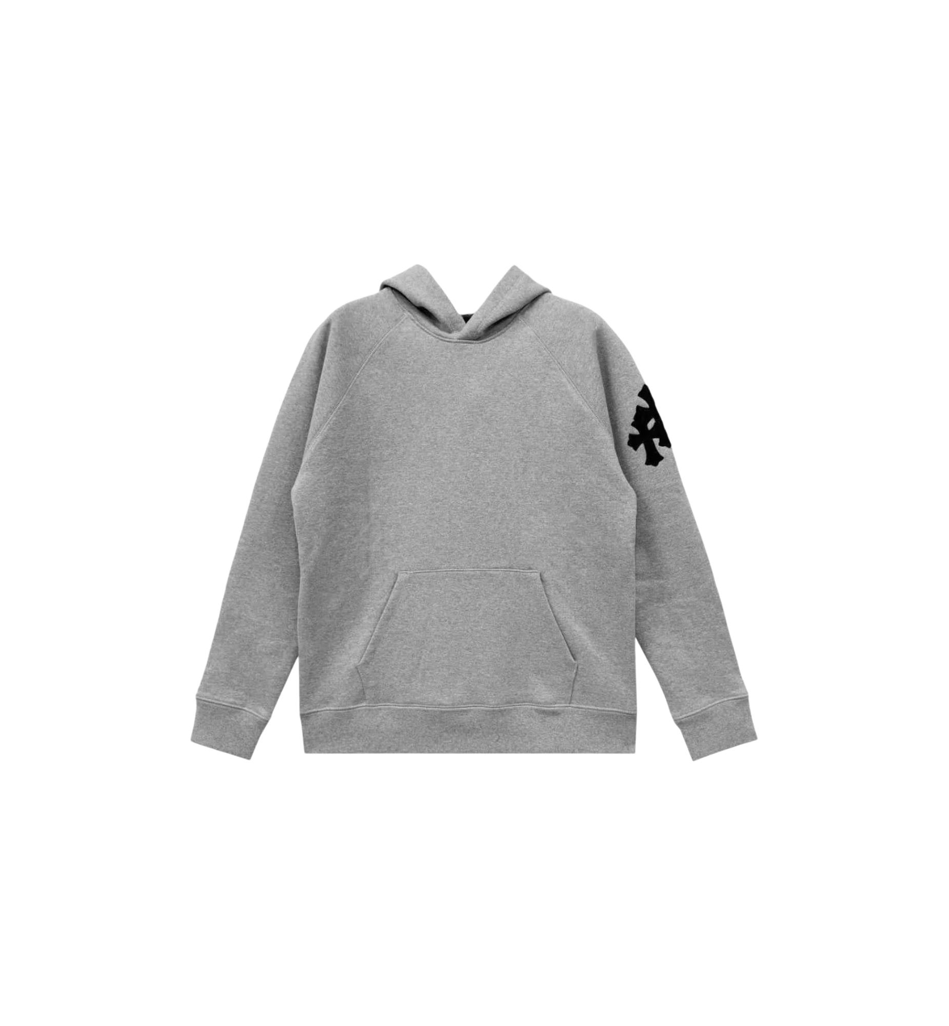 Chrome Hearts Triple Cross Leather Patch Pullover Hoodie "Grey"