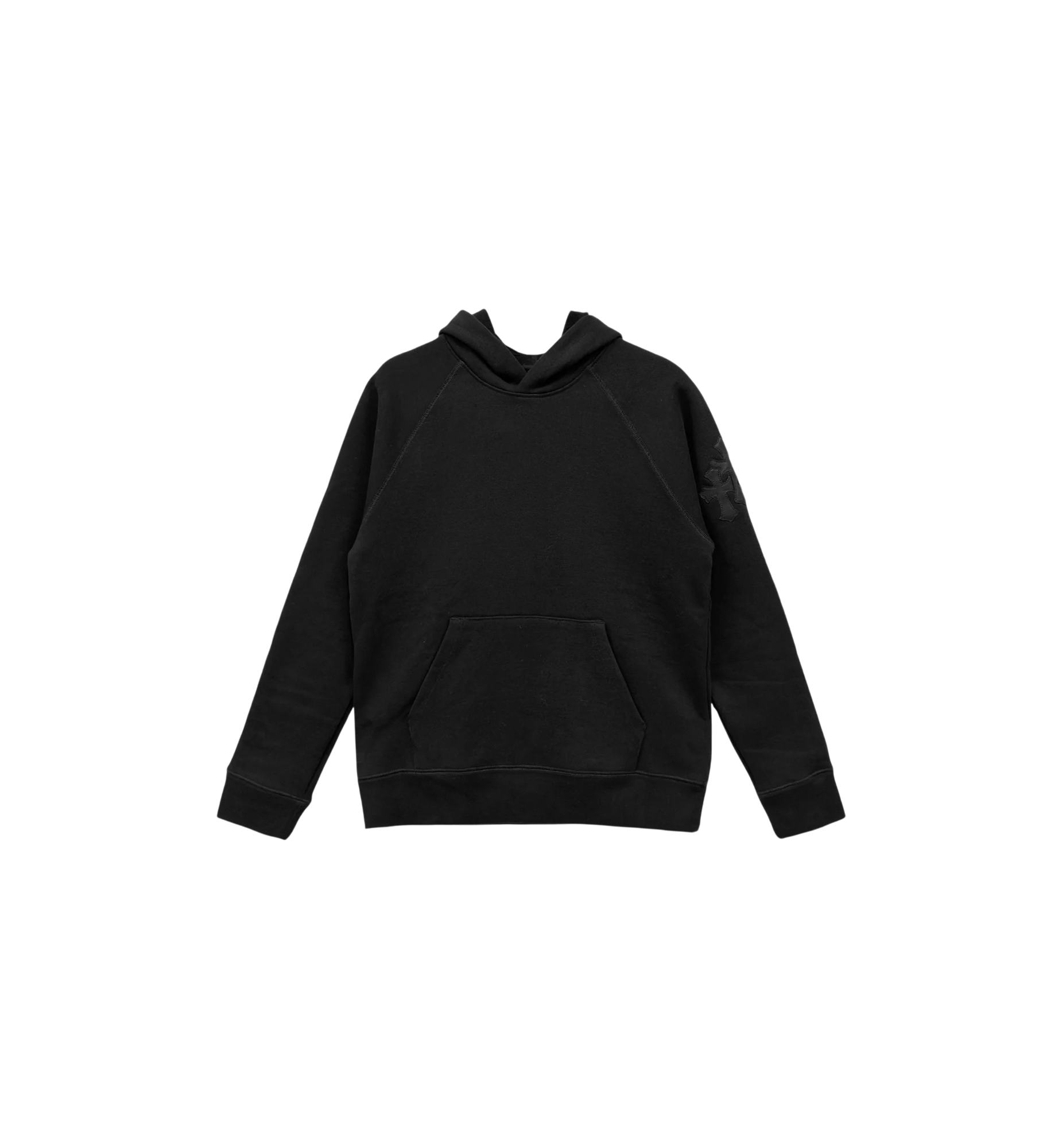 Chrome Hearts Triple Cross Leather Patch Pullover Hoodie "Black"