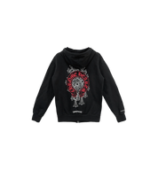 Chrome Hearts Red Horseshoe Logo Zip Up Hoodie "Black"