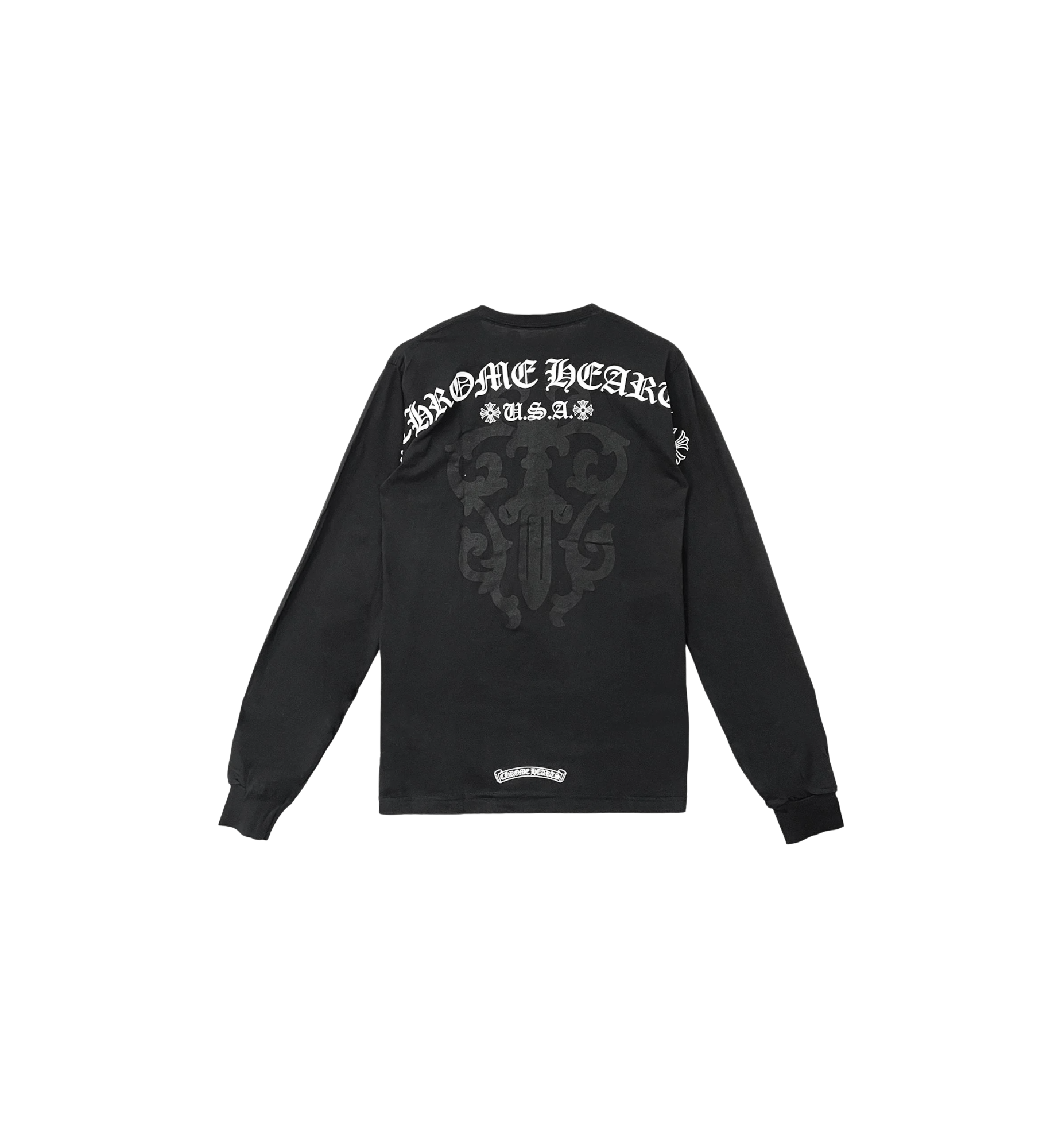 Chrome Hearts Dark Dagger Script Logo L/S T-Shirt "Black"