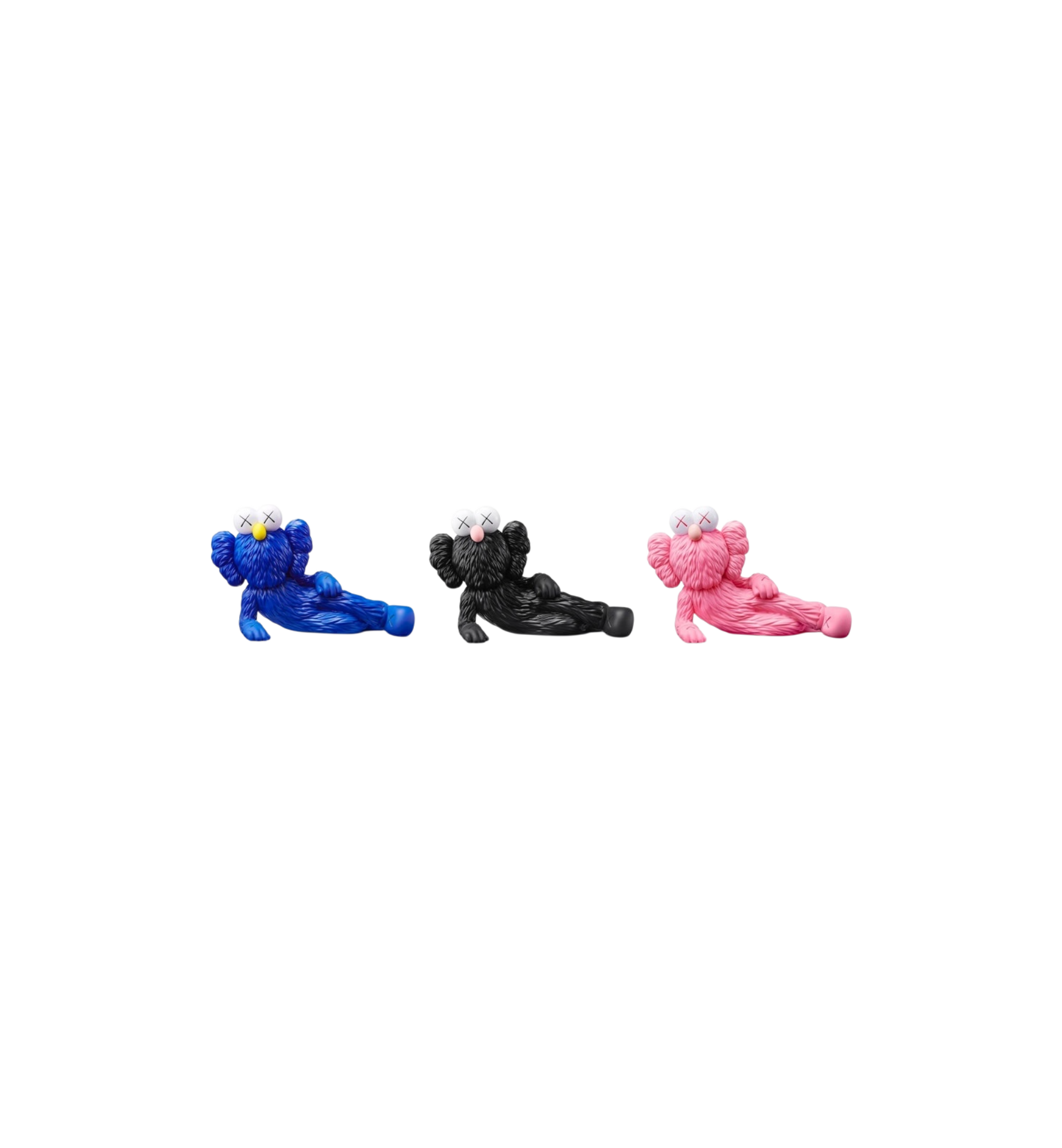 KAWS Time Off Vinyl Figure Set "Blue/Black/Pink"