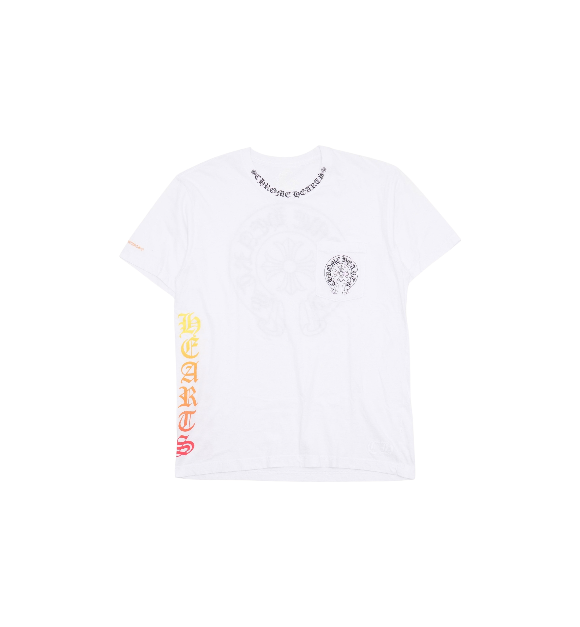 Chrome Hearts Gradient Neck Logo Pocket T-Shirt "White"