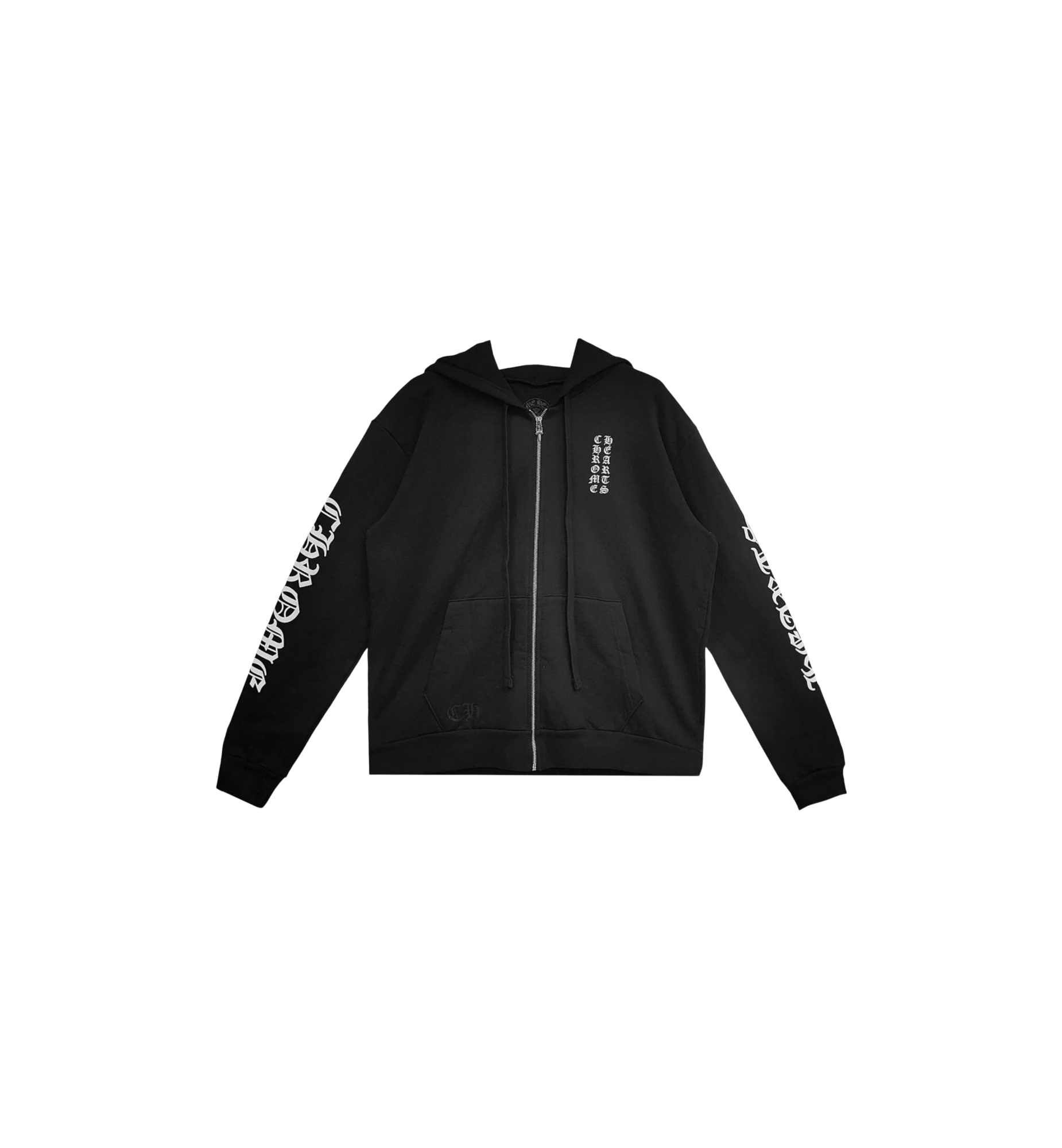 Chrome Hearts FY Vertical Logo Zip Up Hoodie "Black"