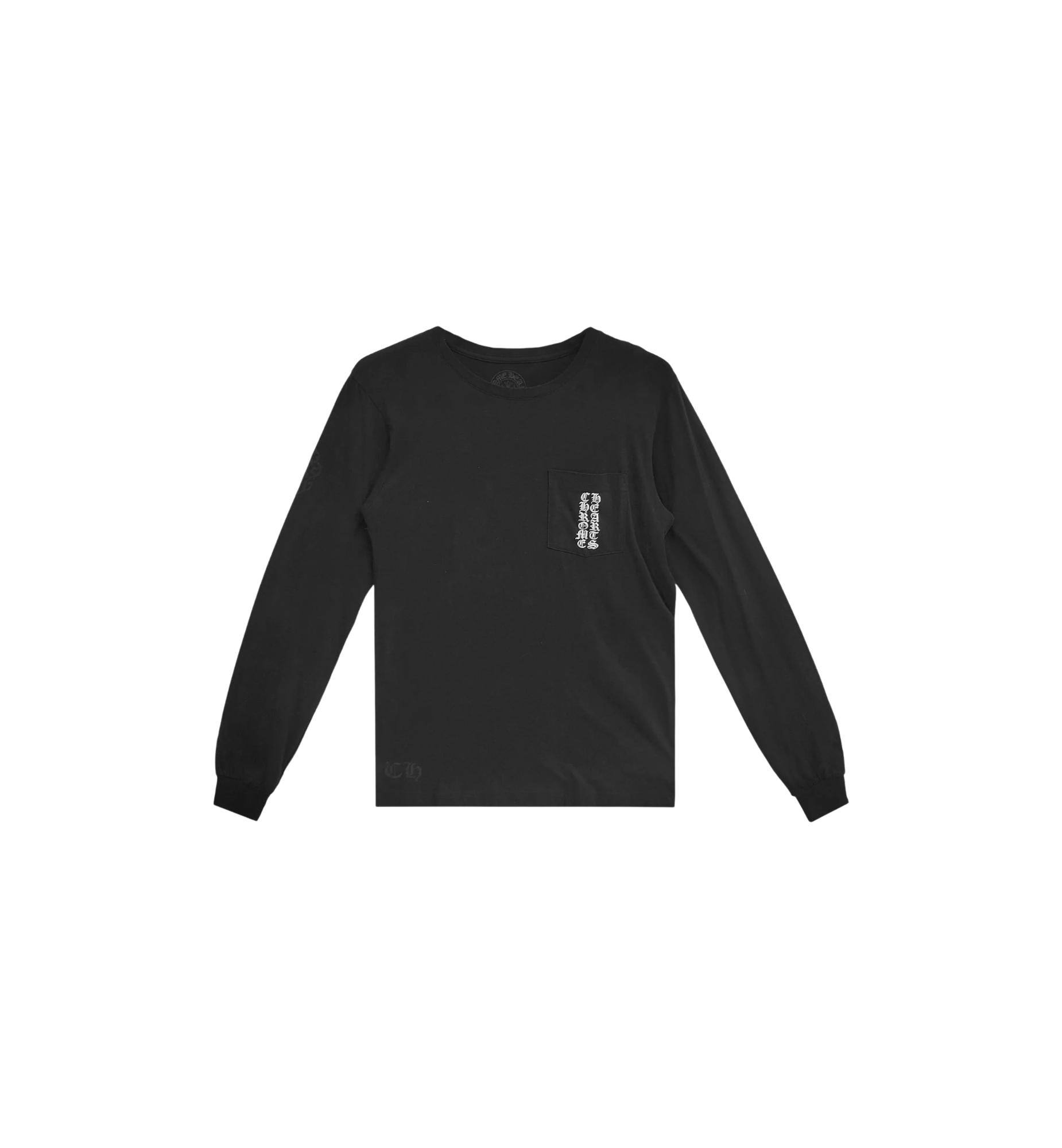 Chrome Hearts Tonal Scroll Label Cemetery Cross L/S Tee "Black"