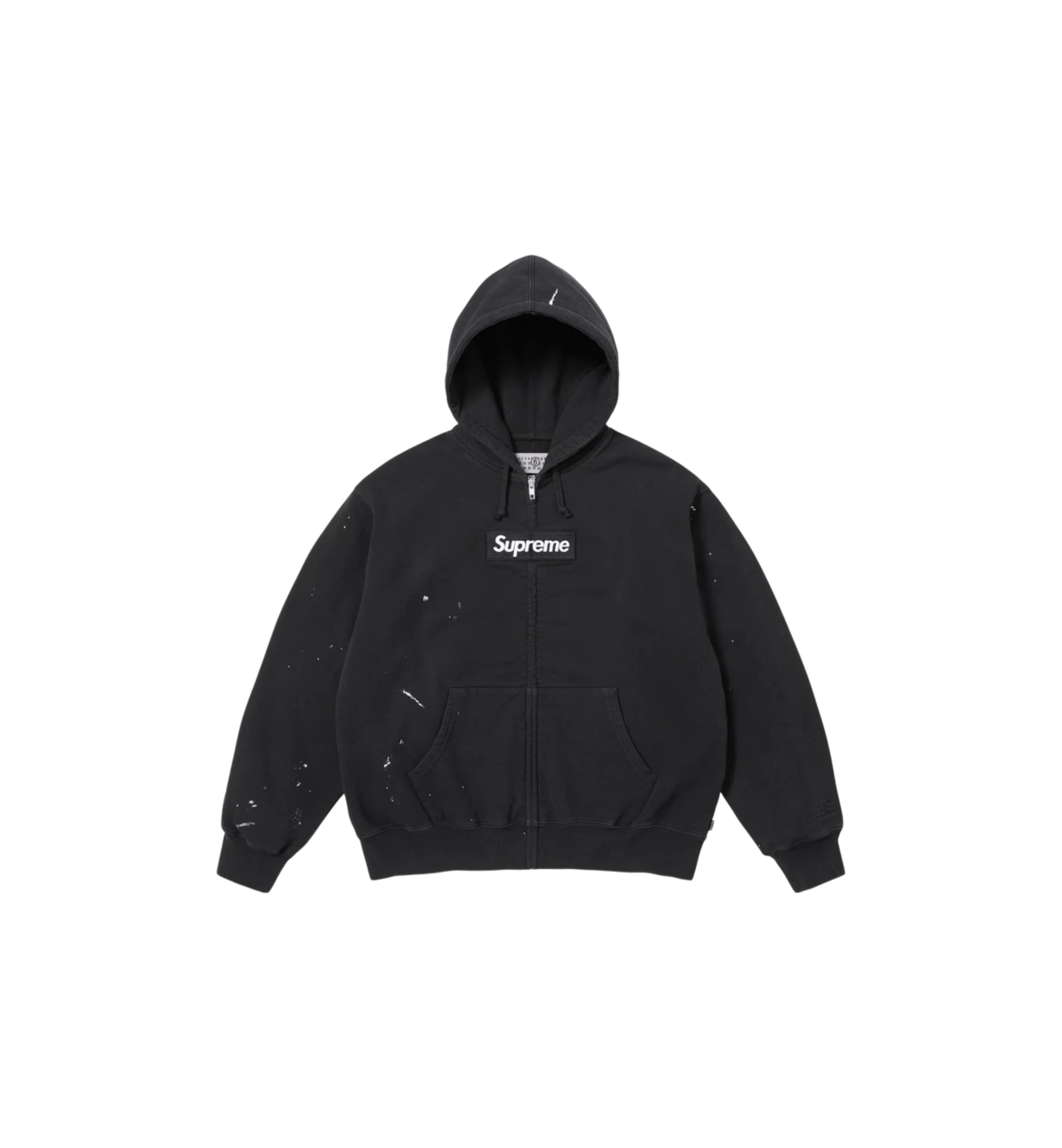 Supreme MM6 Maison Margiela Box Logo Zip Up Hooded Sweatshirt "Black"