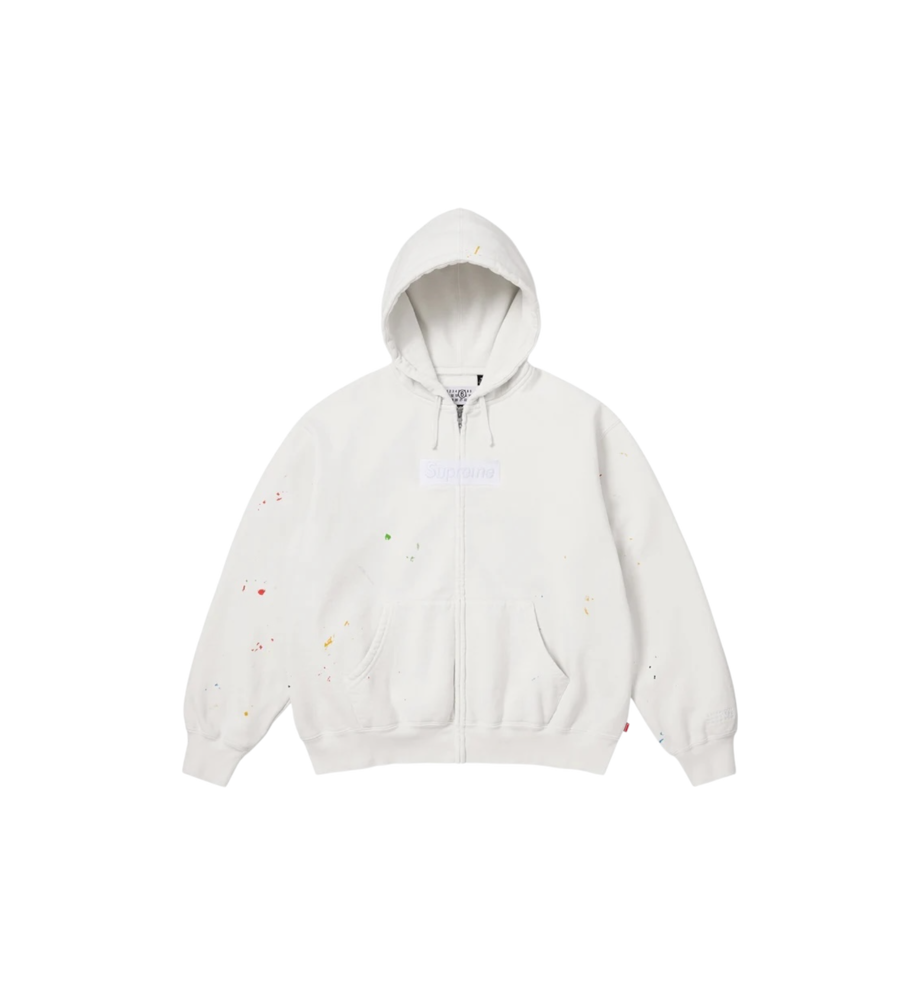 Supreme MM6 Maison Margiela Box Logo Zip Up Hooded Sweatshirt "White"
