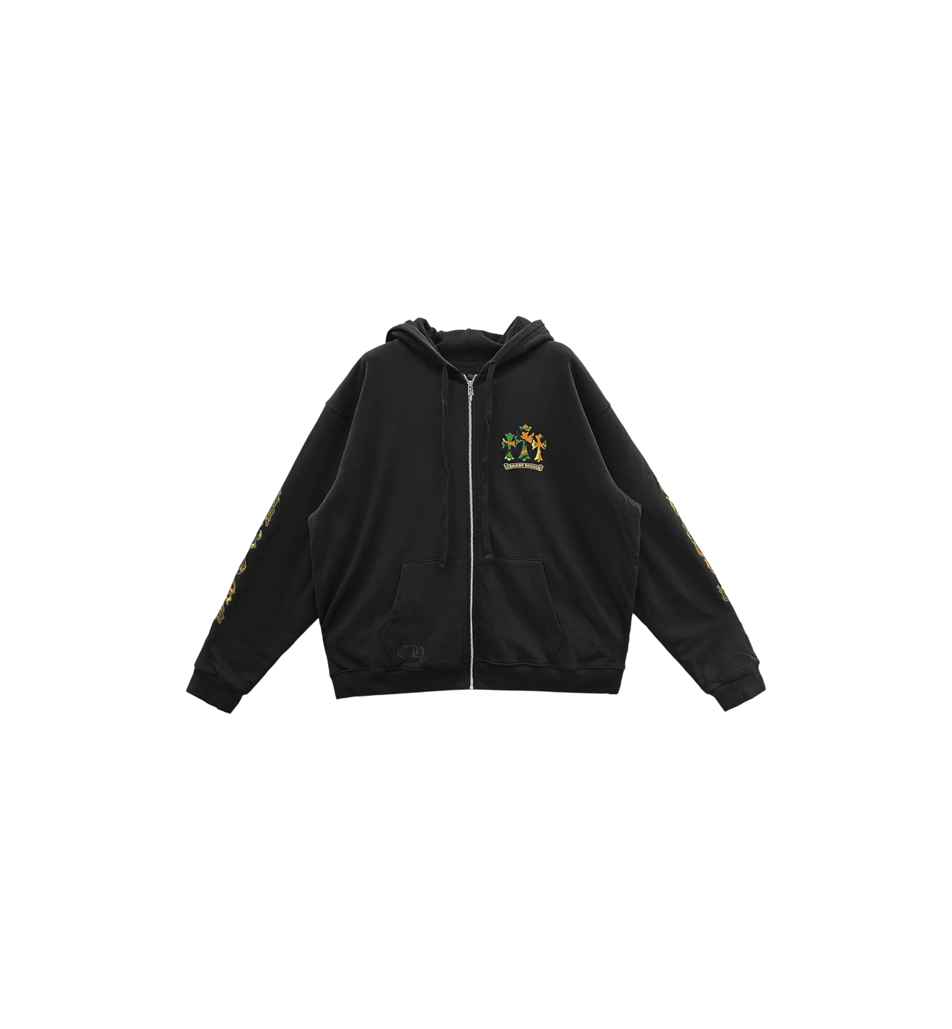 Chrome Hearts Camo Triple Cross Horseshoe Zip Hoodie "Black"