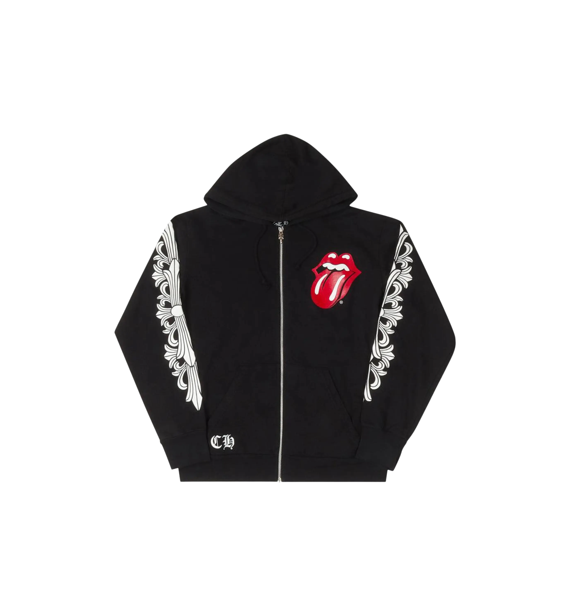 Chrome Hearts Rolling Stones Zip Up Hoodie "Black"