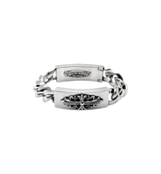 Chrome Hearts Floral & Dagger Double ID Bracelet "Silver"
