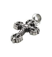 Chrome Hearts XS Filigree Cross Charm Pendant Ball Chain Necklace "Silver"