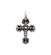 Chrome Hearts Tiny Filigree Cross Charm Pendant Ball Chain Necklace "Silver"