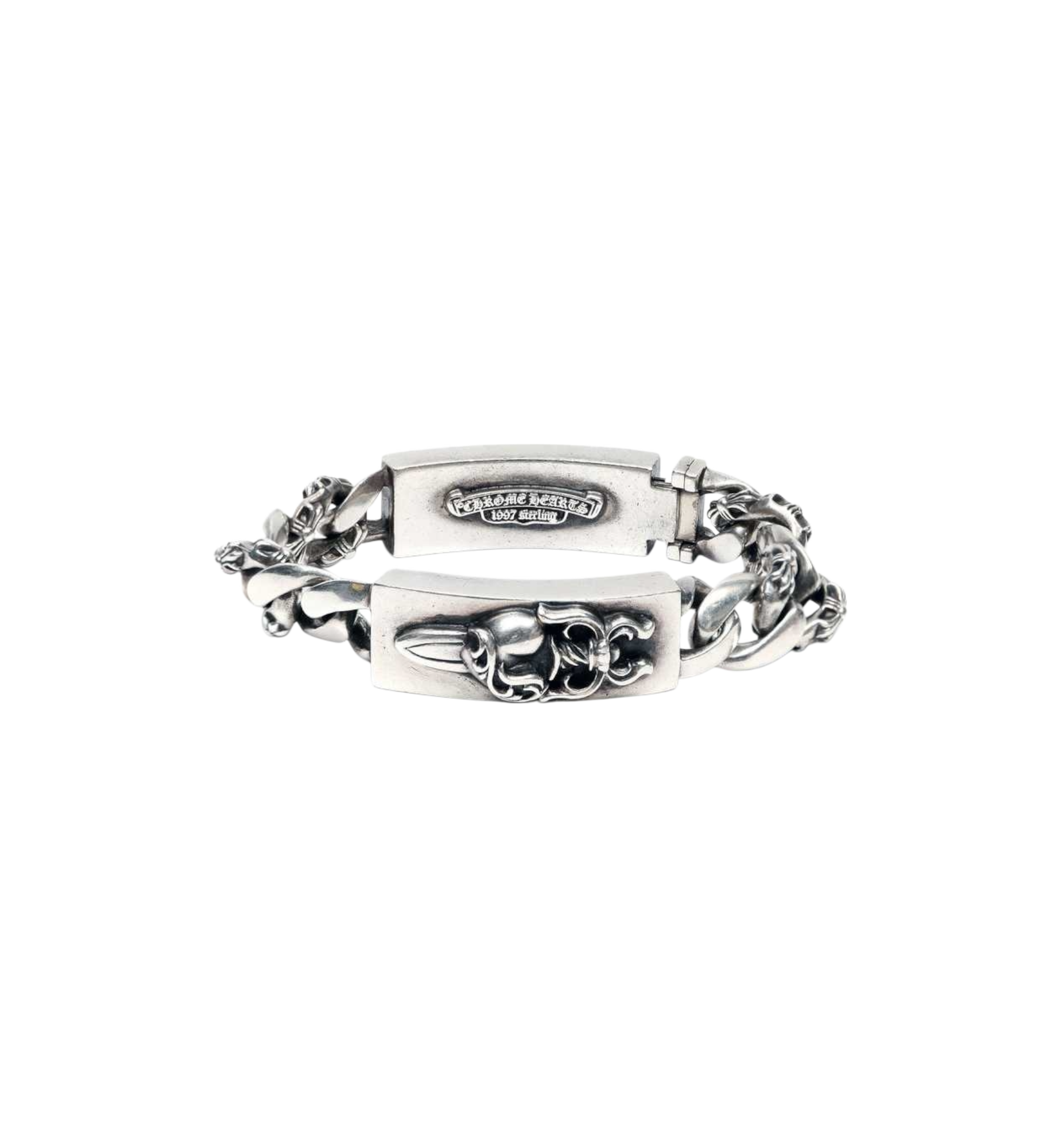 Chrome Hearts Dagger Double ID Bracelet "Silver"