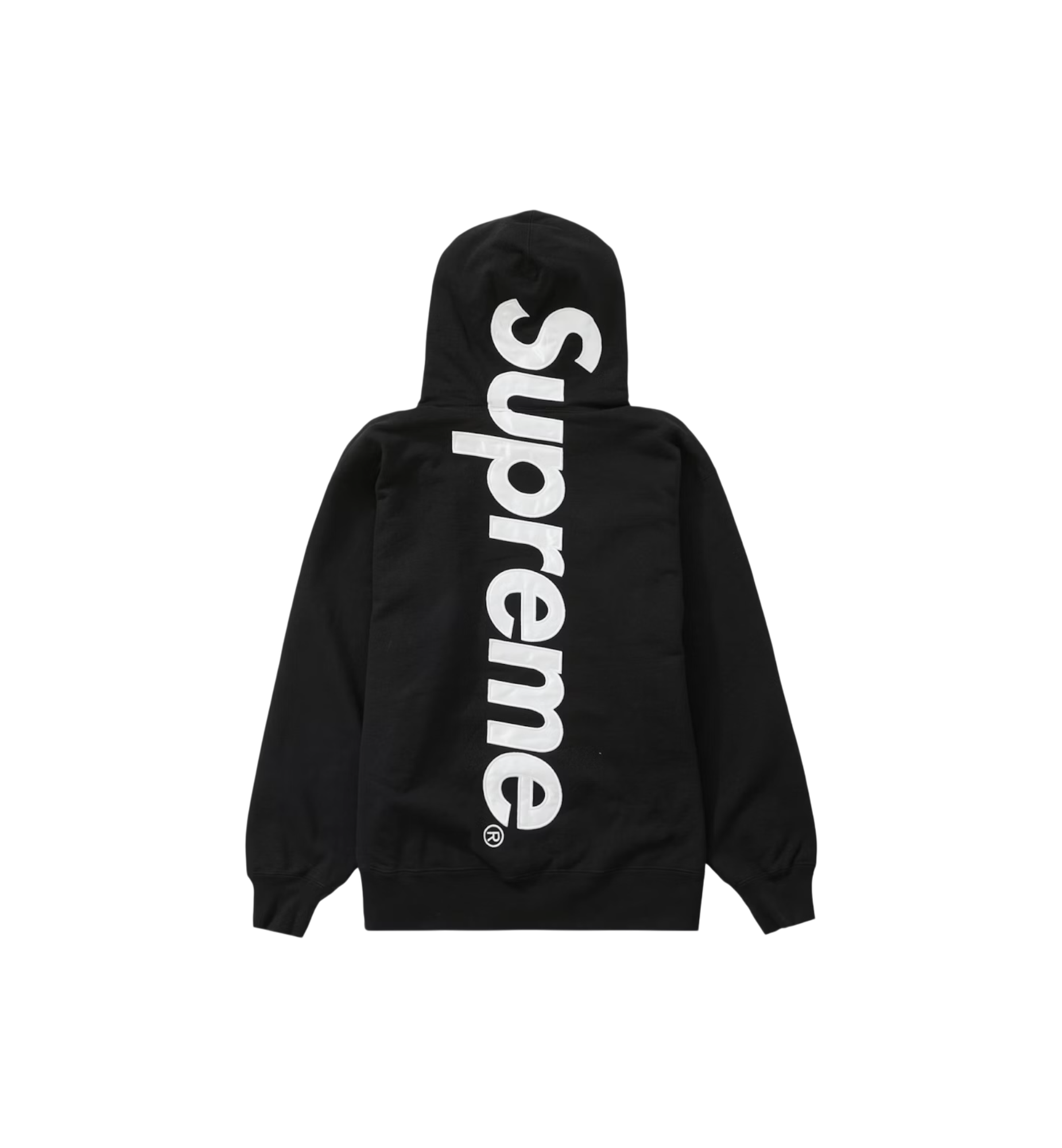 Supreme Satin Applique Hooded Sweatshirt (SS26) "Black"