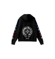 Chrome Hearts Multi Color Horseshoe Logo Zip Up Hoodie "Black"