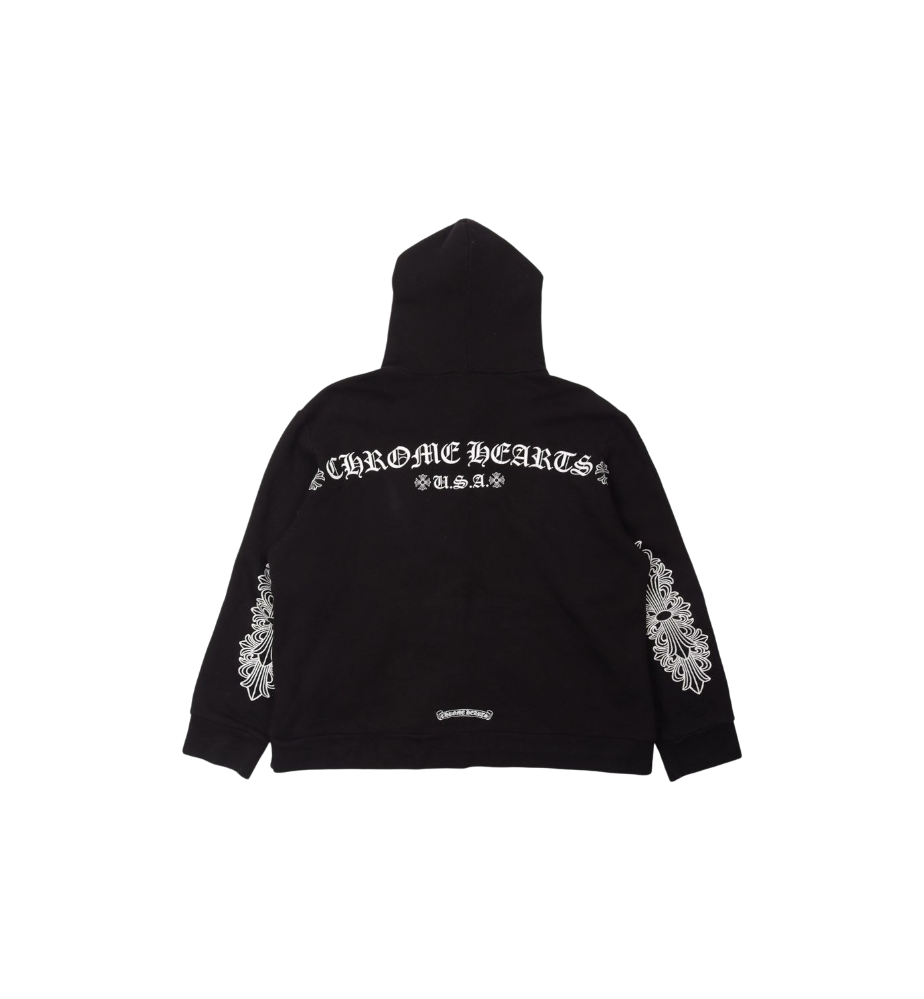 Chrome Hearts USA Floral Horseshoe Logo Zip Up Hoodie "Black"