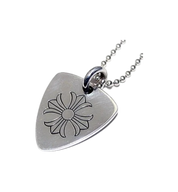 Chrome Hearts Guitar Pick Pendant Ball Chain Necklace "Silver"